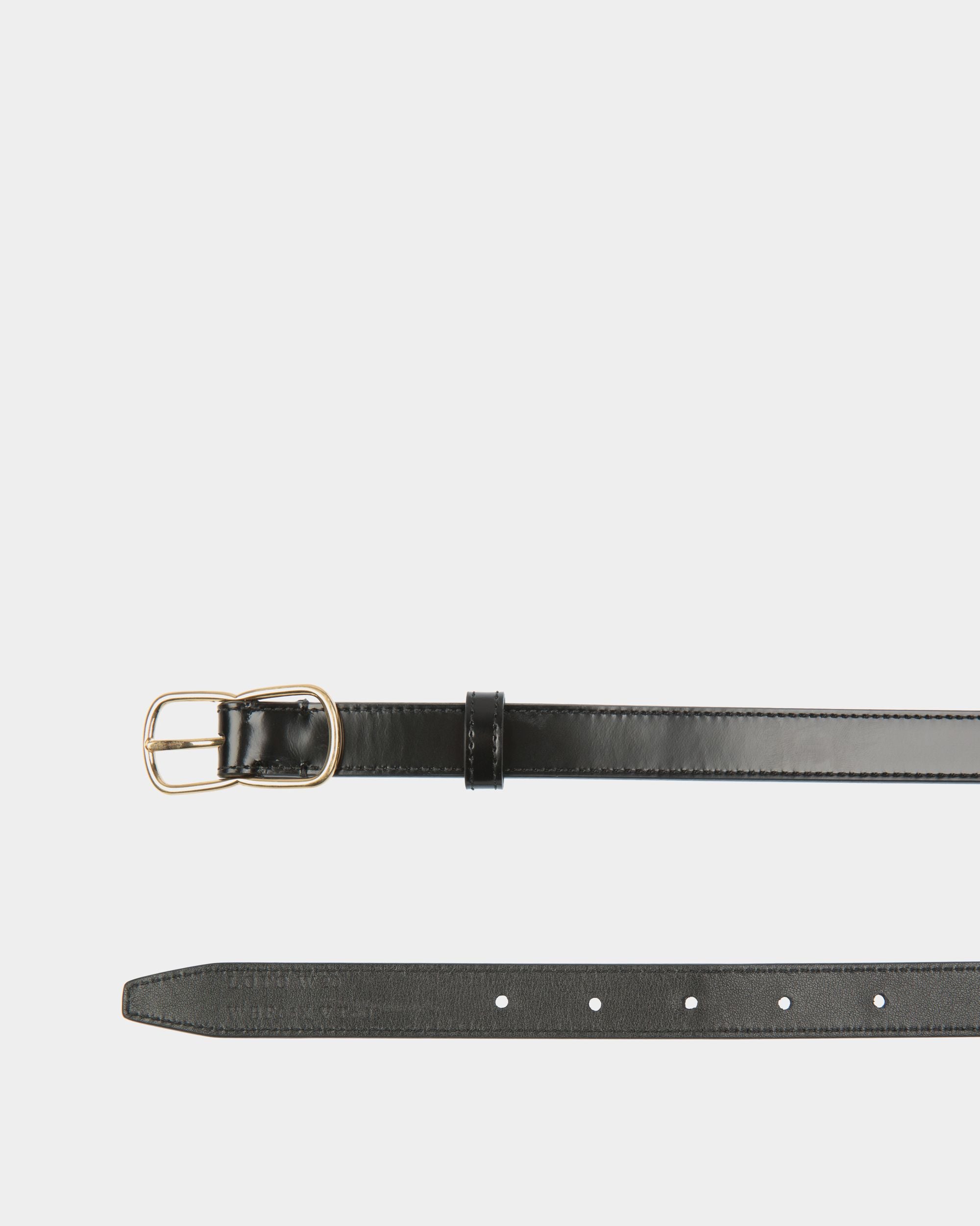 Loto 20mm Belt in Black Brushed Leather - Mujer - Bally - 02