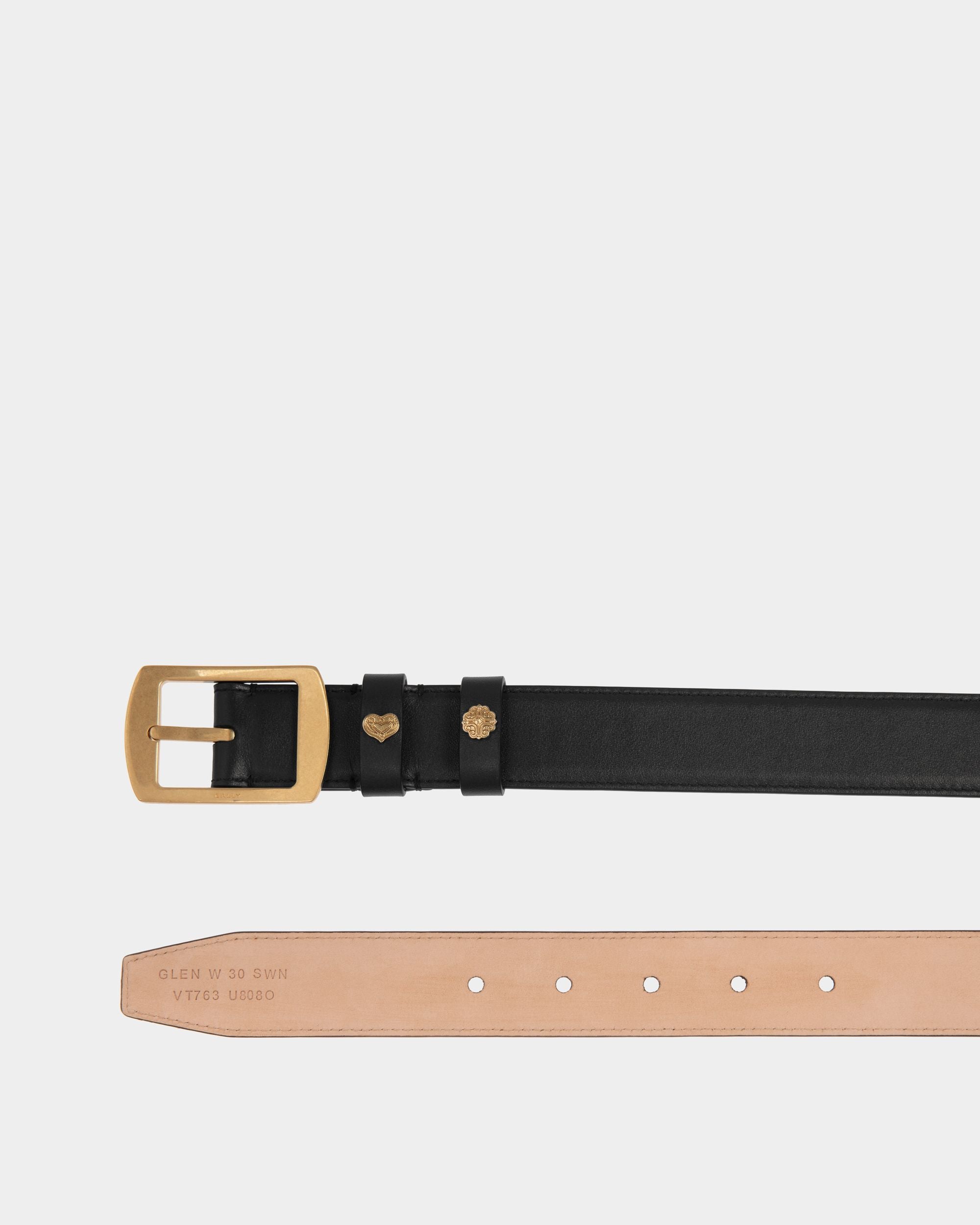Cinturón Glen 30 Mm De Piel Negra - Mujer - Bally - 02