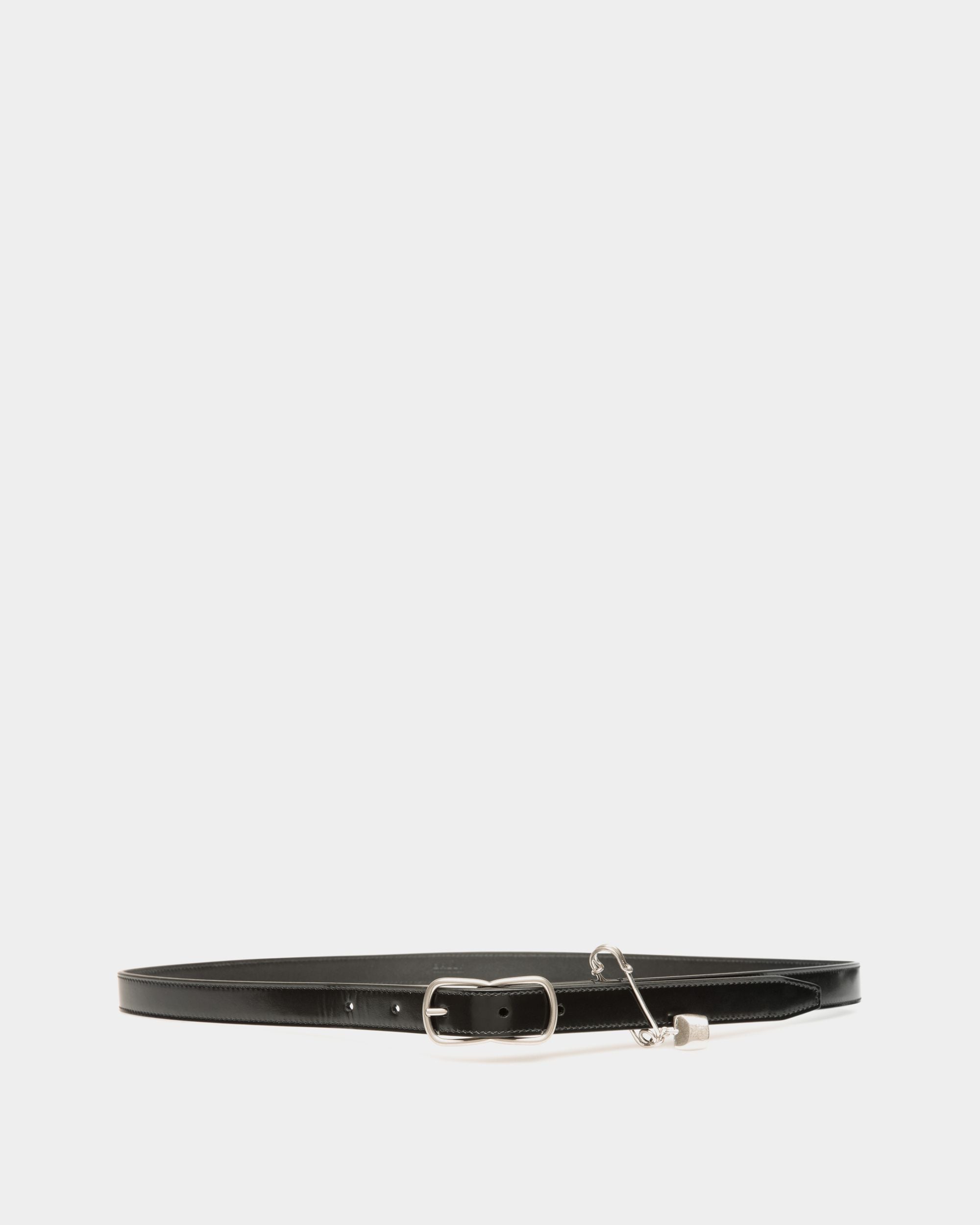 Loto 20 mm Belt In Black Brushed Leather - Women's - Bally - 01