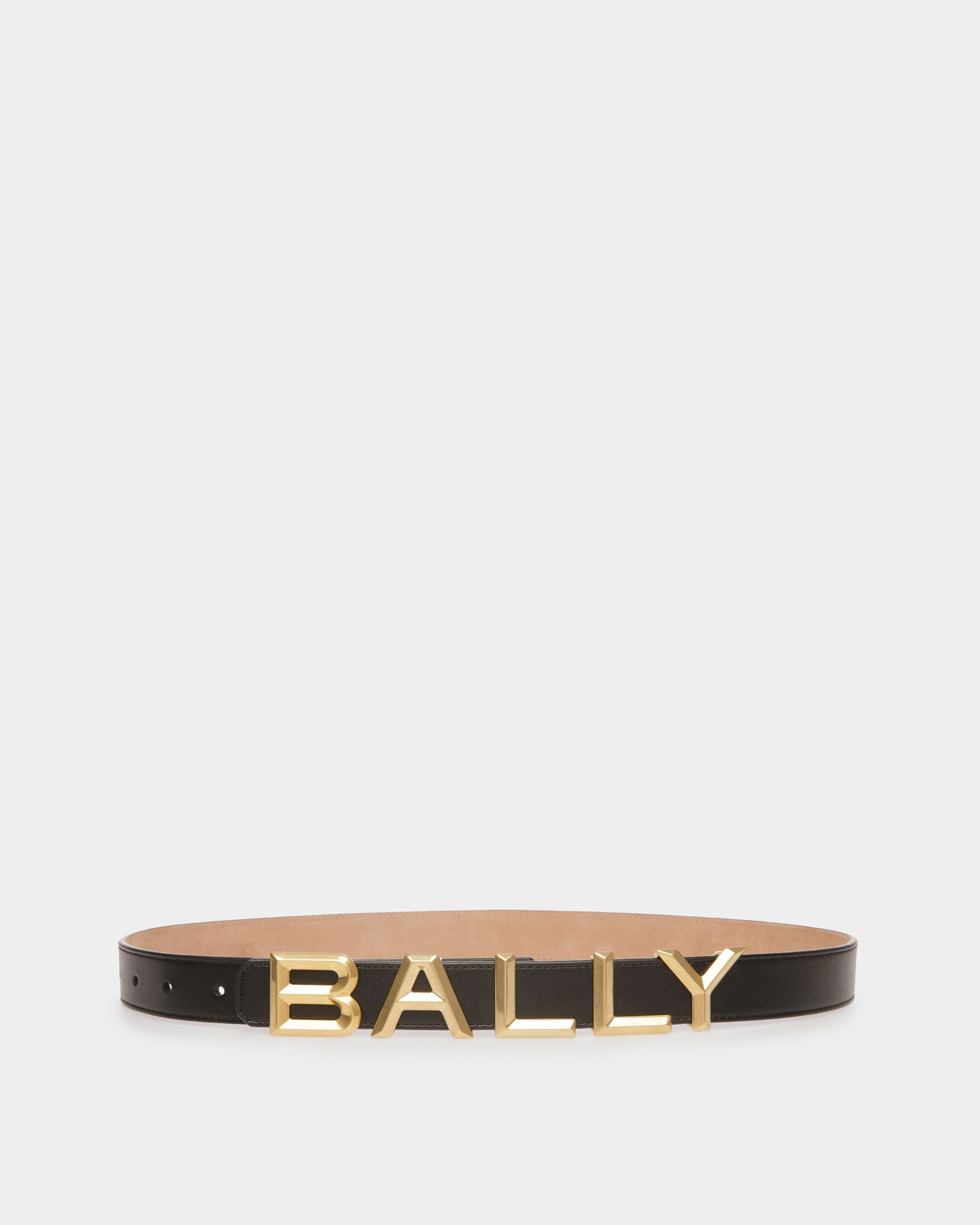 Cinturón Reversible De 25 mm Logomania De Piel Negra - Mujer - Bally - 01