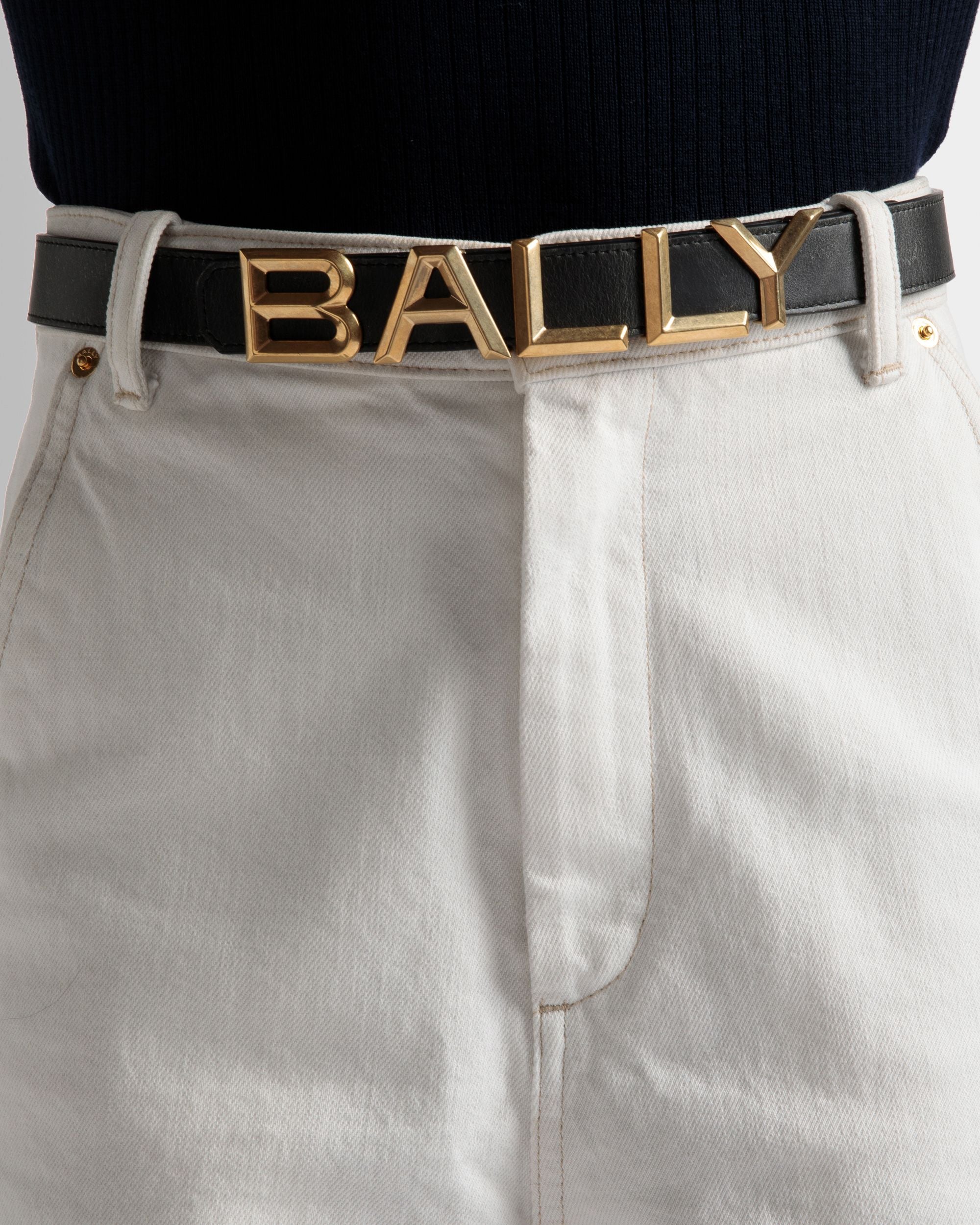Cinturón Reversible De 25 mm Logomania De Piel Negra - Mujer - Bally - 03