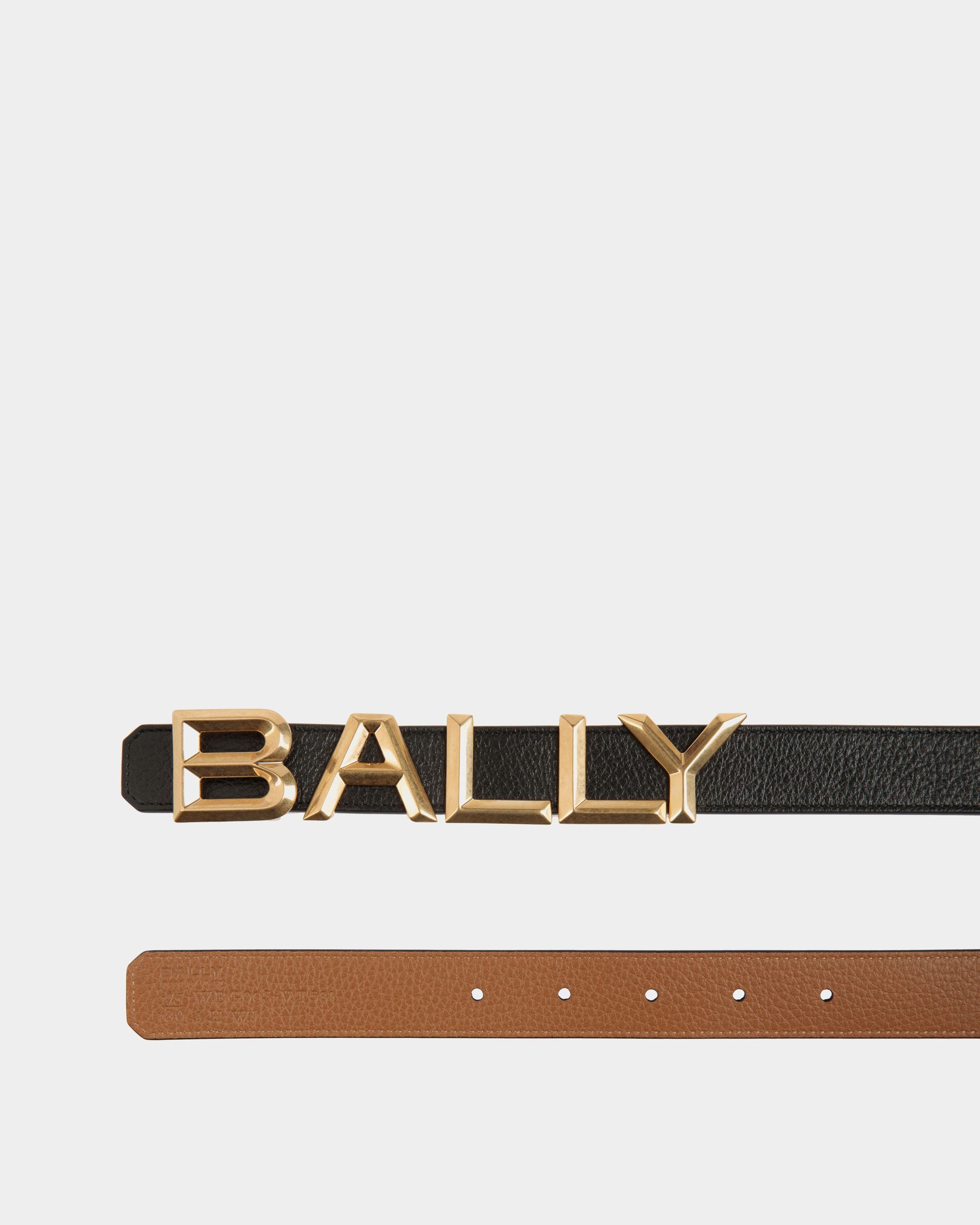 Cinturón Reversible Bally Spell 25 Mm De Piel Negra Y Desert - Mujer - Bally - 02