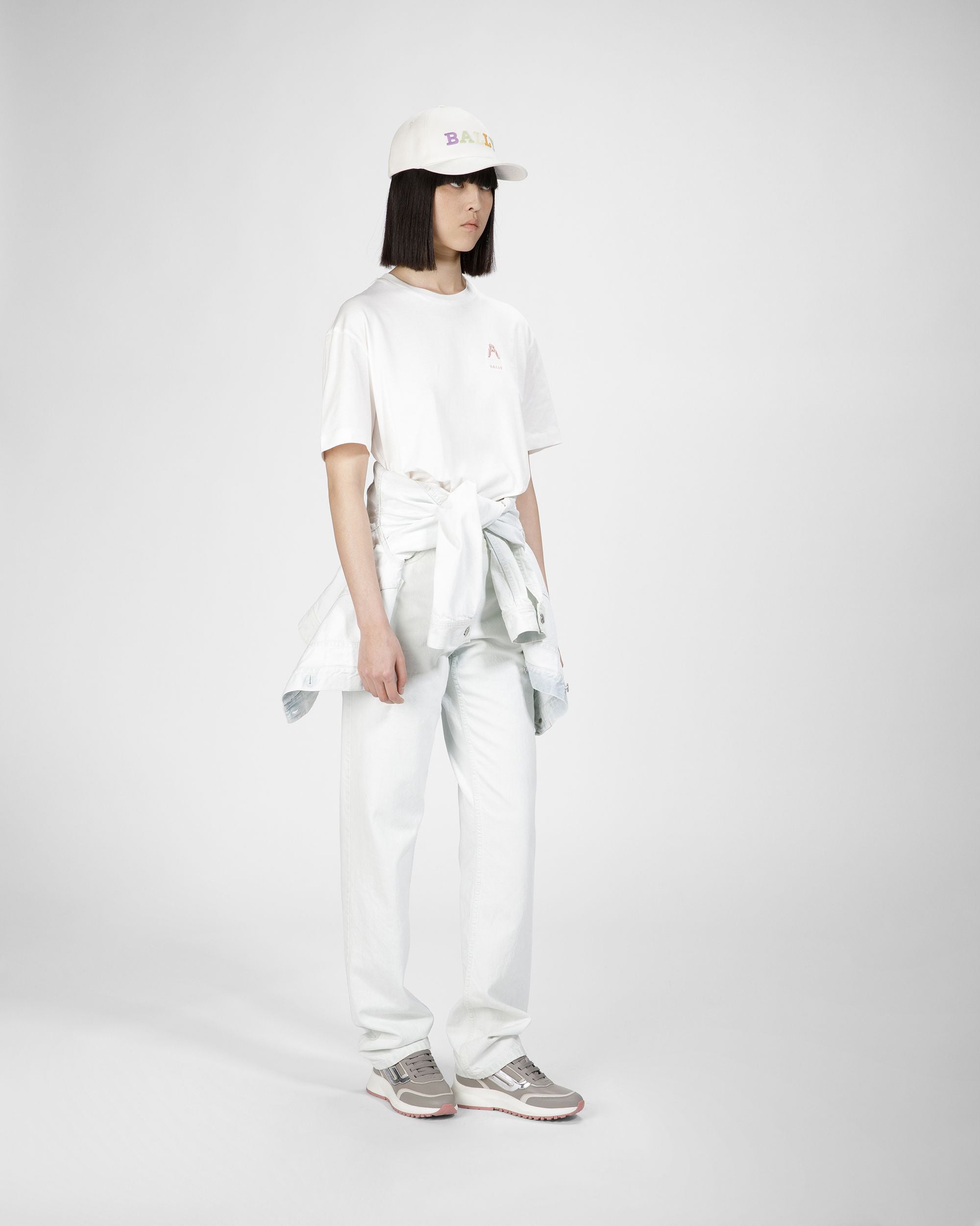 Cotton Rabbit Motif T-Shirt In Bone - Women's - Bally - 04