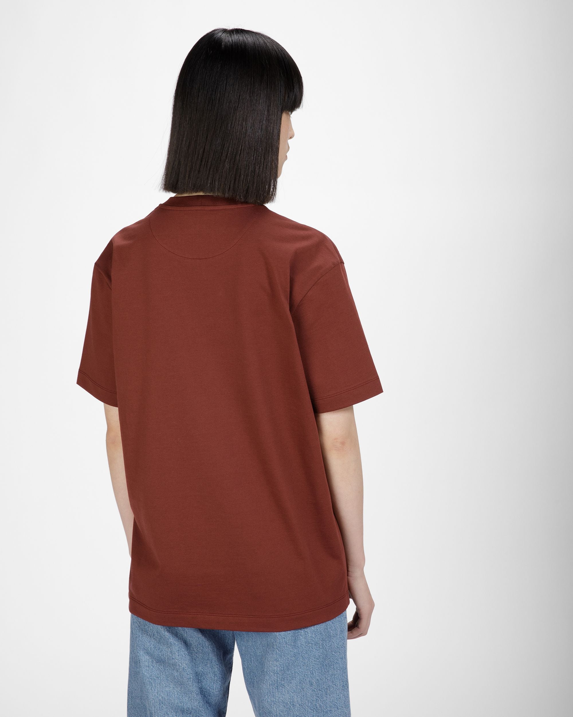Cotton Rabbit Motif T-Shirt In Heritage Red - Women's - Bally - 02