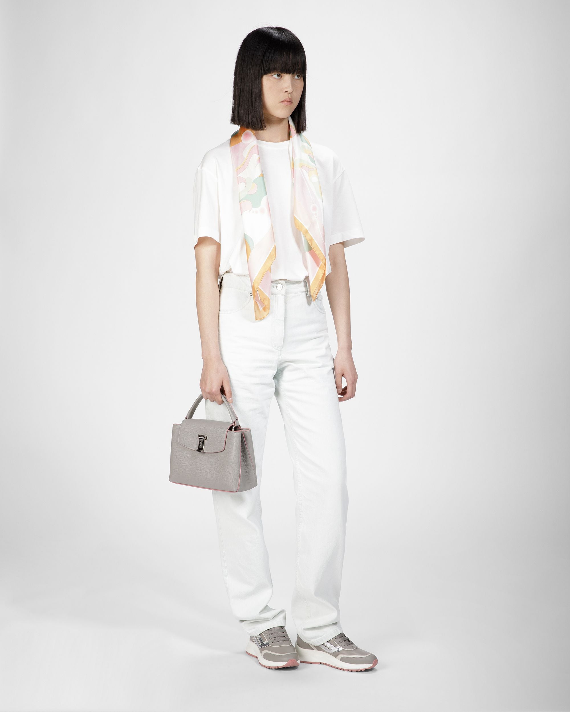 Bufanda De Seda Estampado En Melocotón - Mujer - Bally - 04