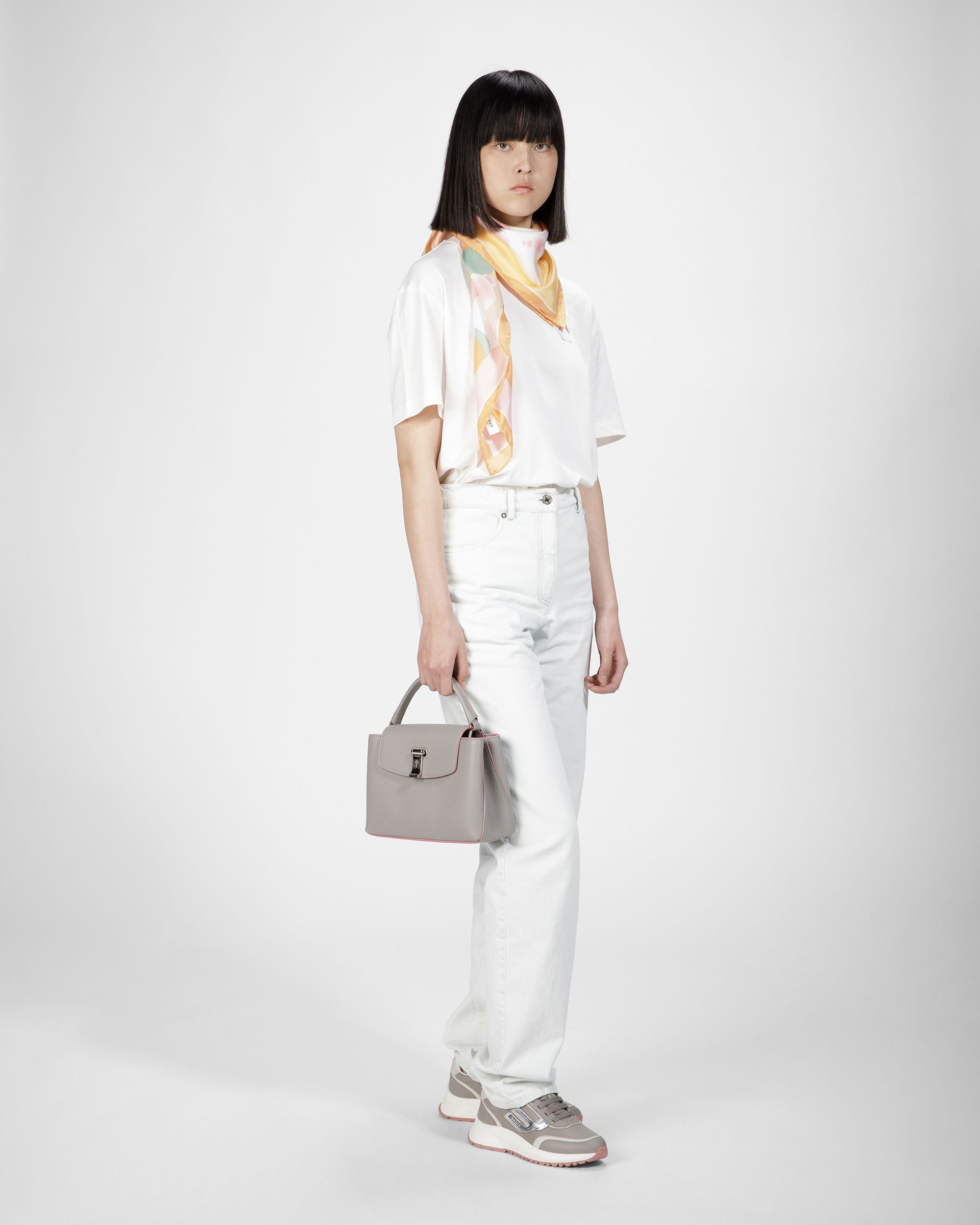 Bufanda De Seda Estampado En Melocotón - Mujer - Bally - 06