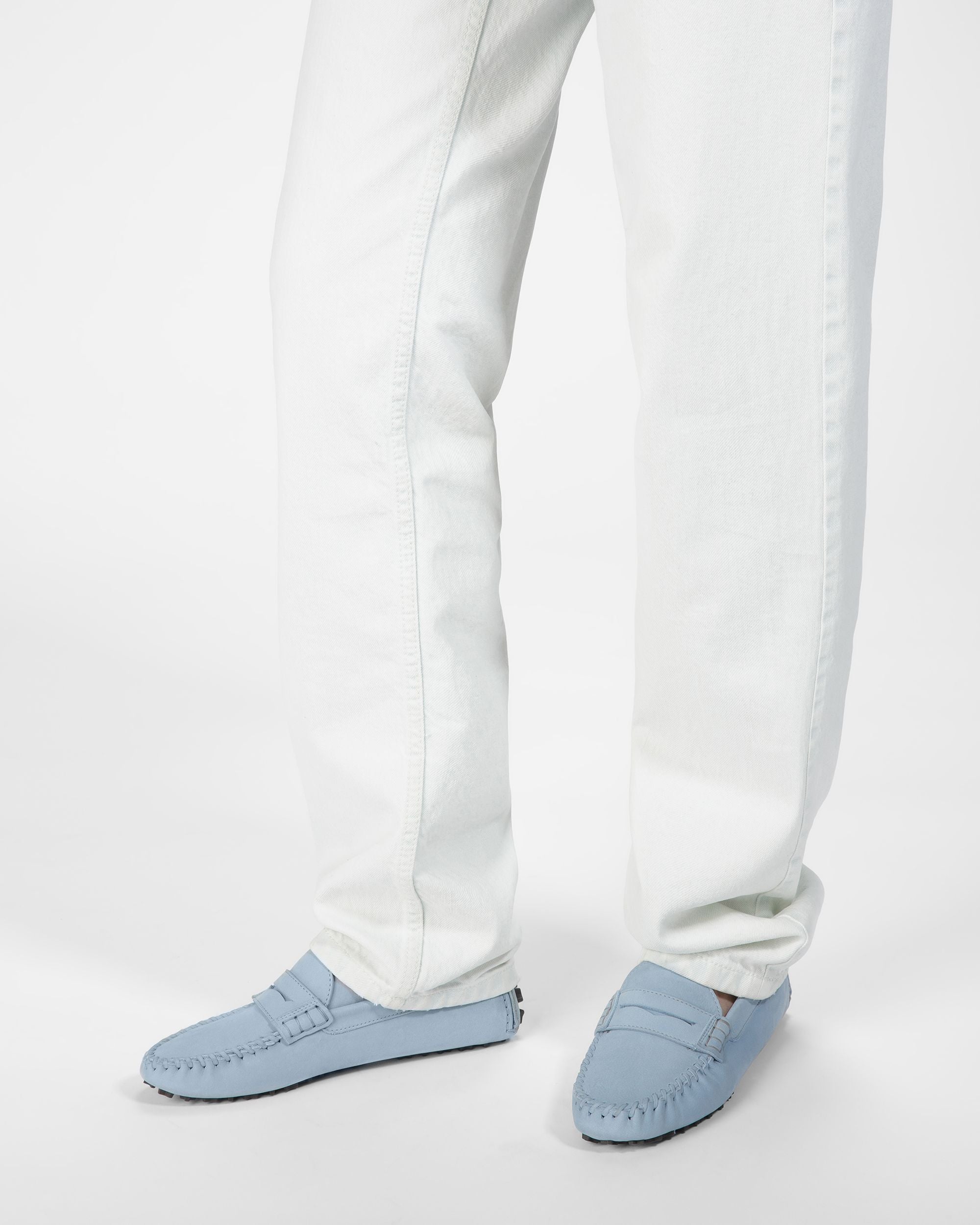 Lamby Leather Drivers In Light Blue - Women's - Bally - 06