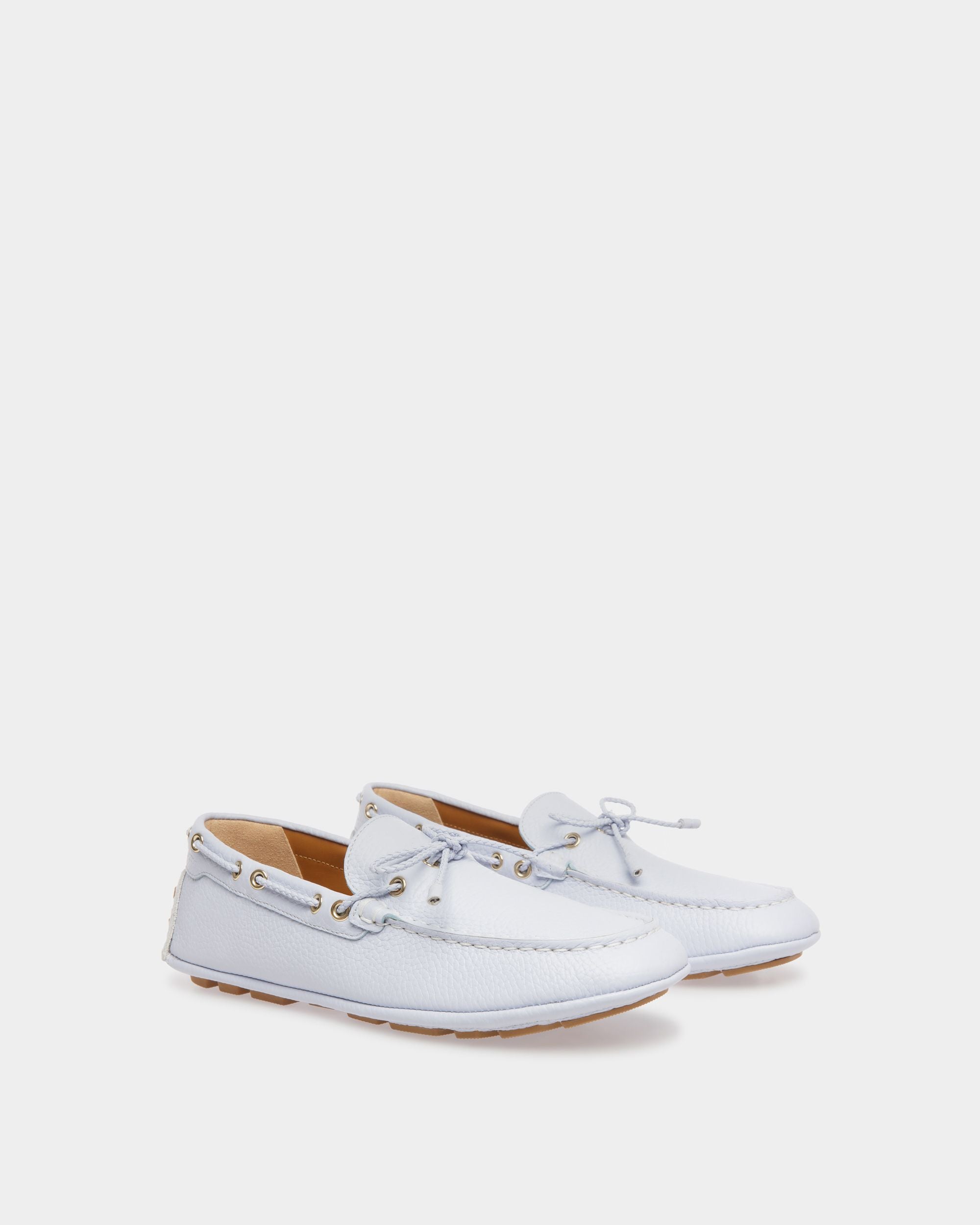 Zapatos Driver Kerbs De Piel En Azul Claro - Mujer - Bally - 03