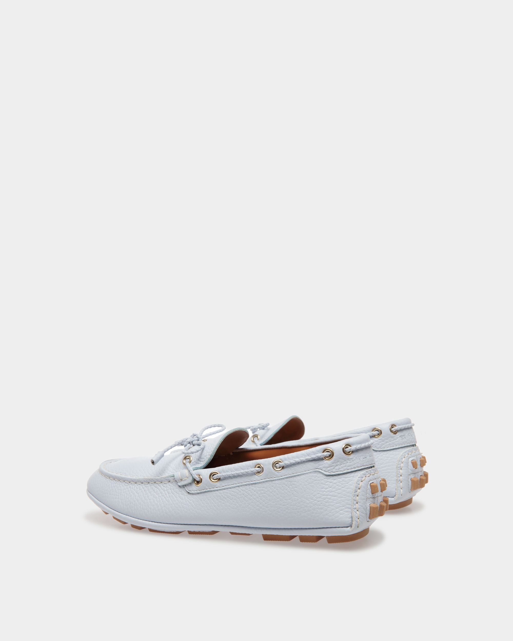 Zapatos Driver Kerbs De Piel En Azul Claro - Mujer - Bally - 04