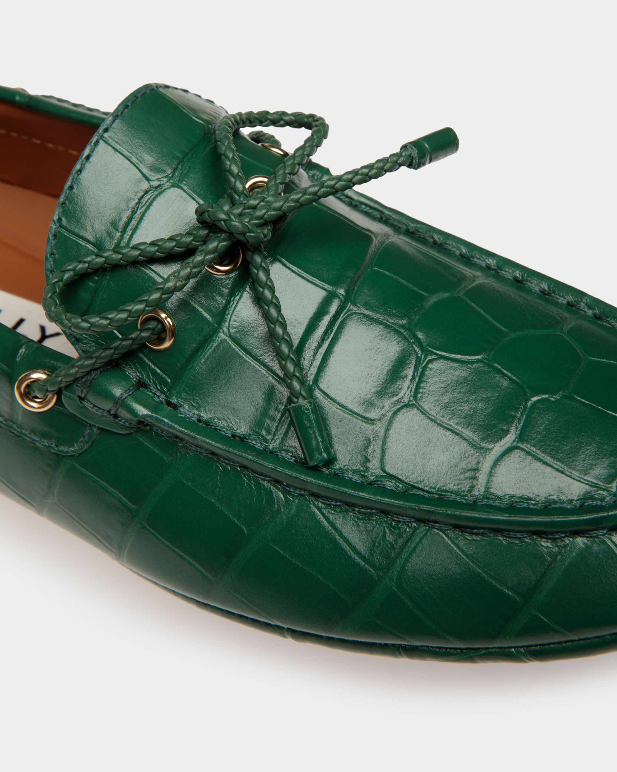 Zapatos Driver Kerbs De Piel En Verde - Mujer - Bally - 04