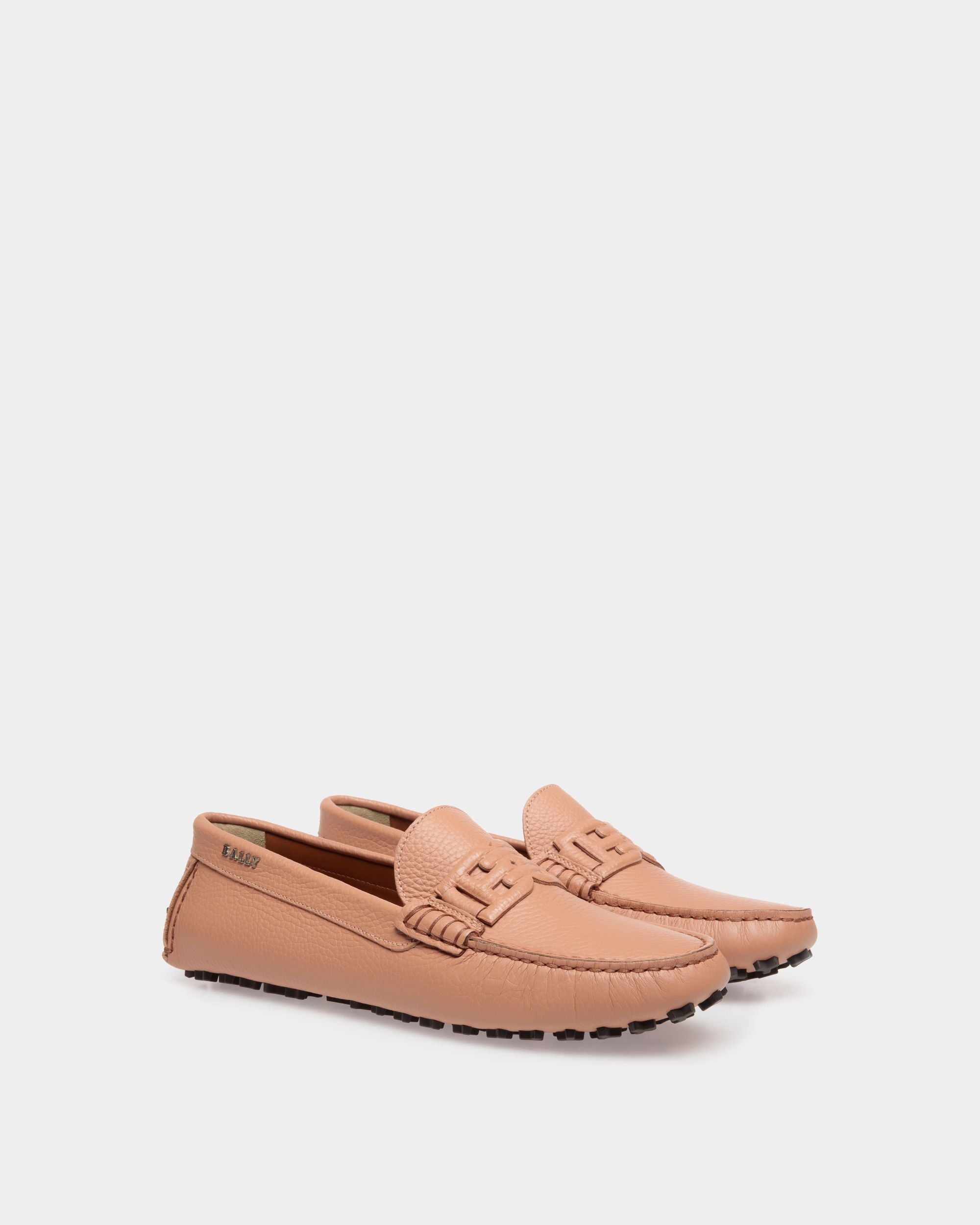 Lux Driver Drivers In Orange Leather - Women's - Bally - 02