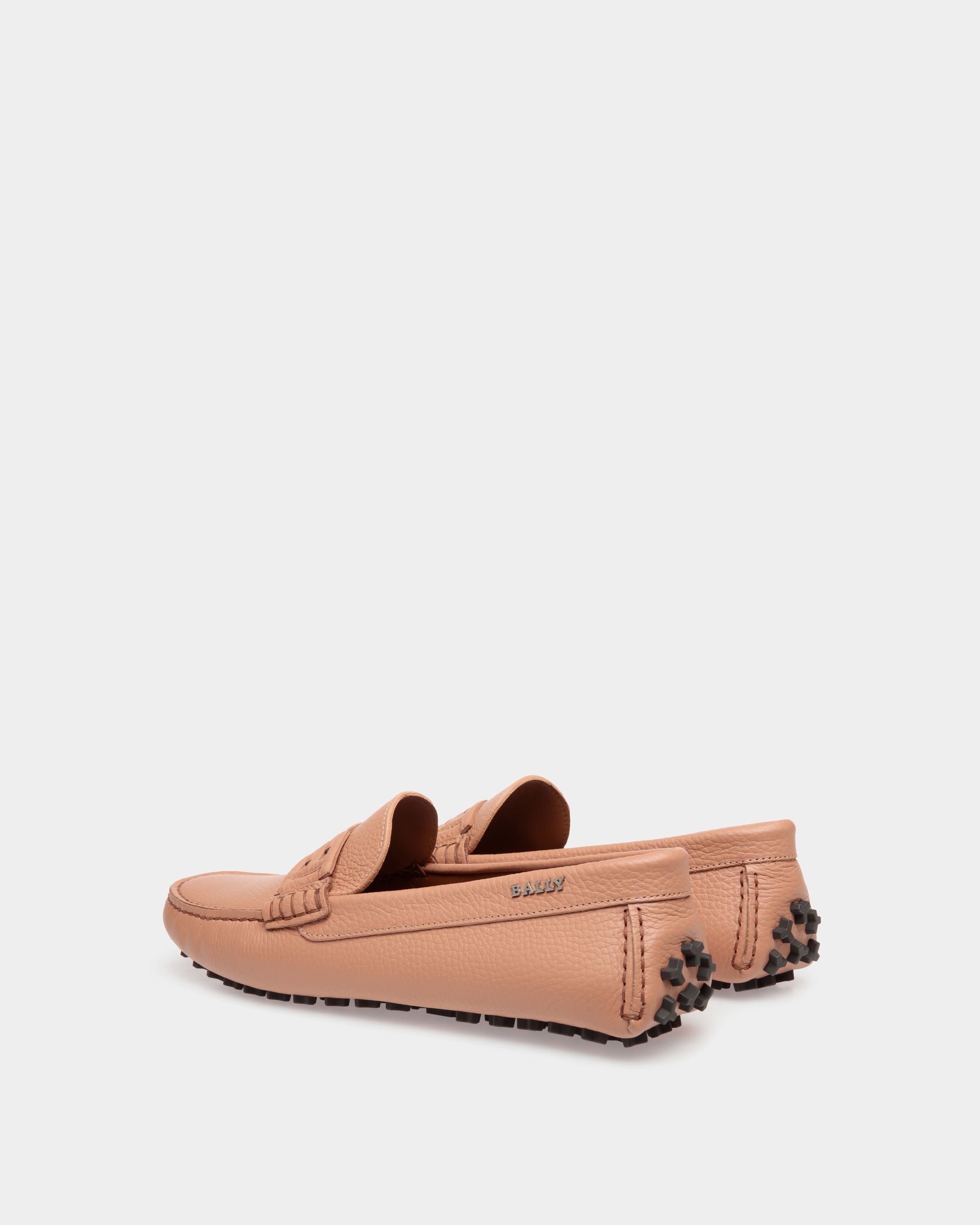 Lux Driver Drivers In Orange Leather - Women's - Bally - 03