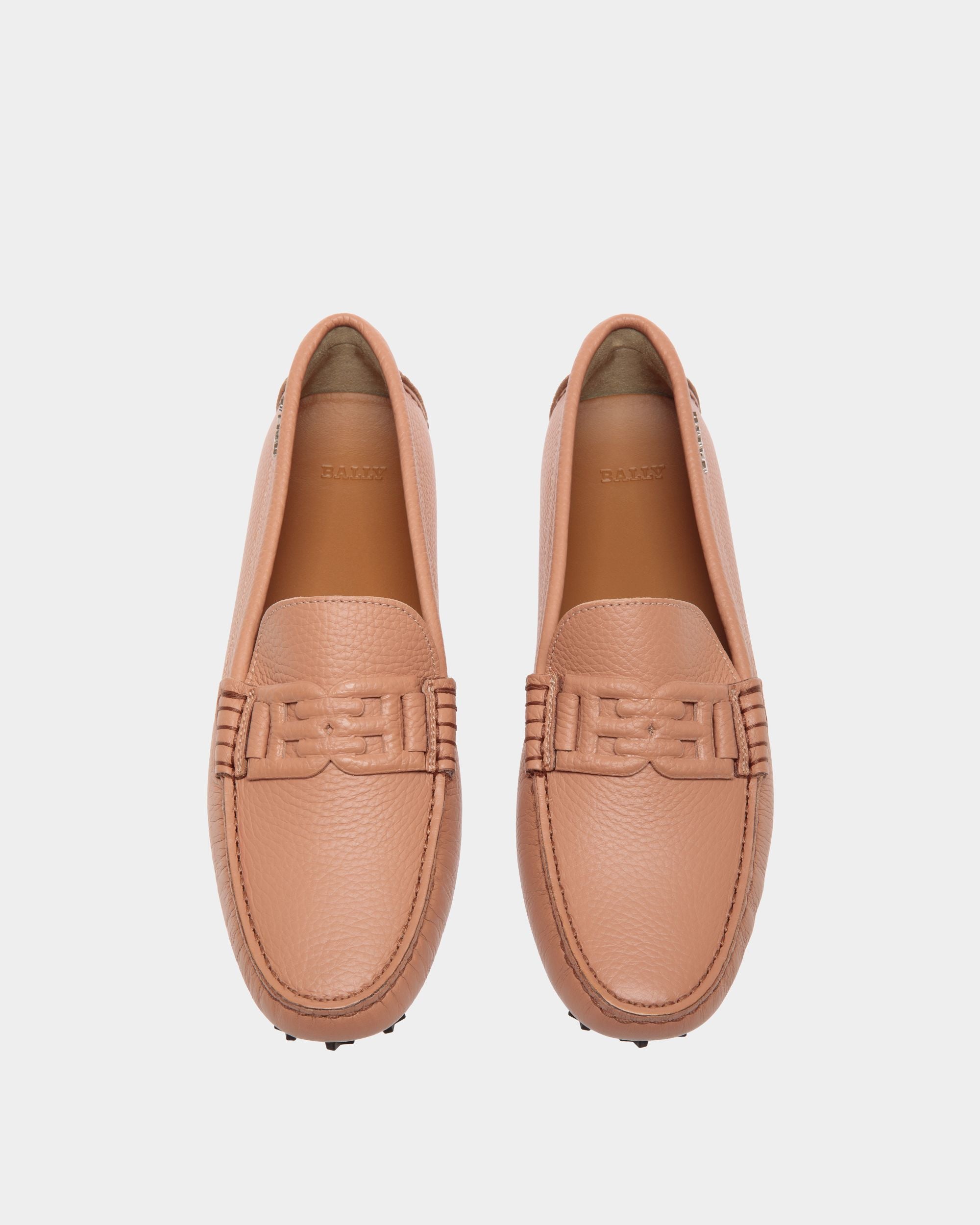 Lux Driver Drivers In Orange Leather - Women's - Bally - 04