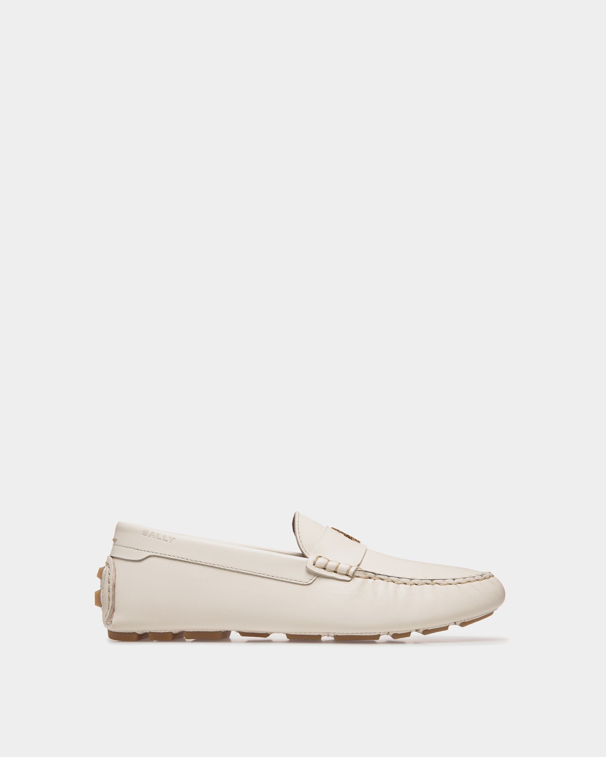 Zapato Driver Kerbs De Piel Blanca - Mujer - Bally - 01