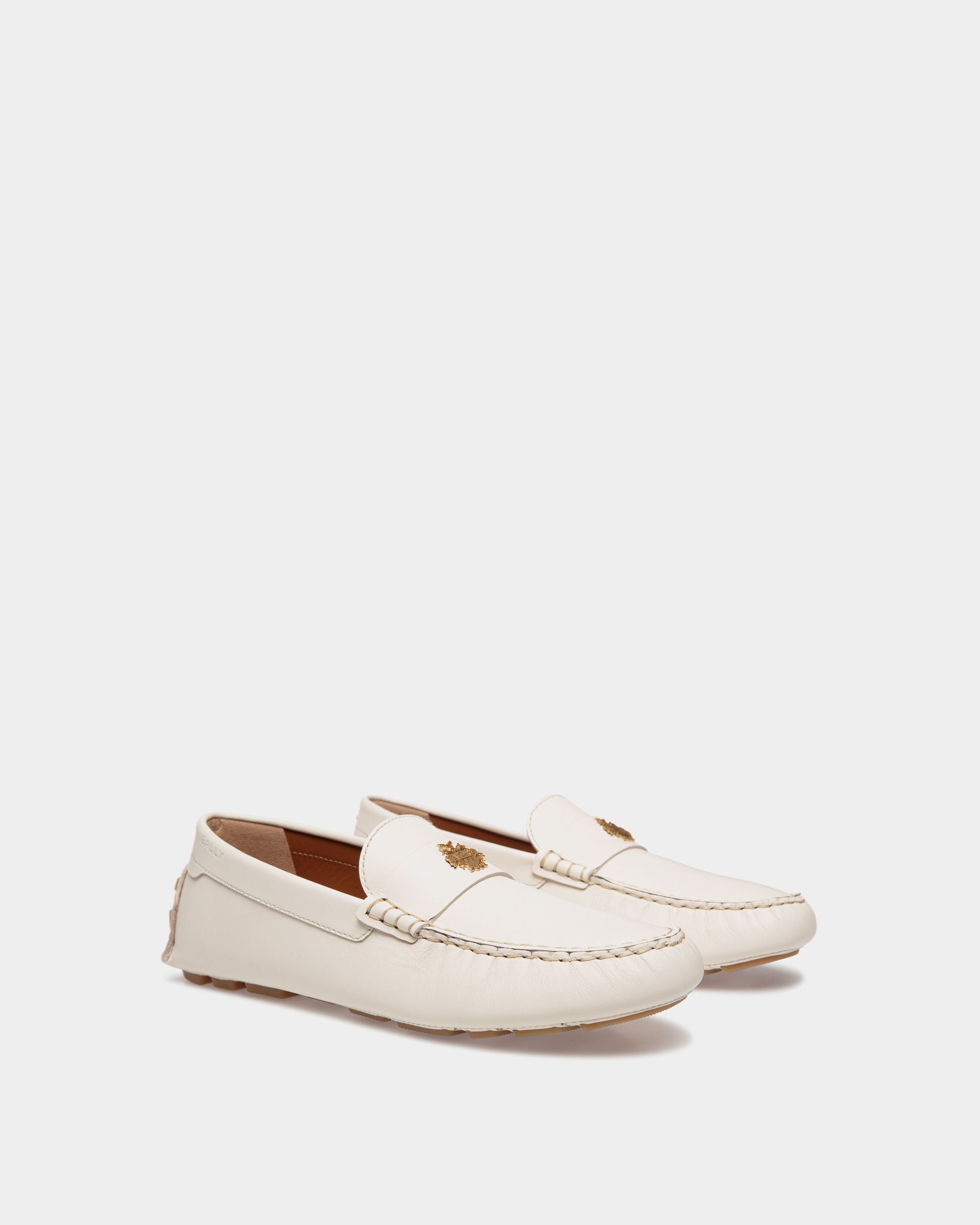 Zapato Driver Kerbs De Piel Blanca - Mujer - Bally - 02