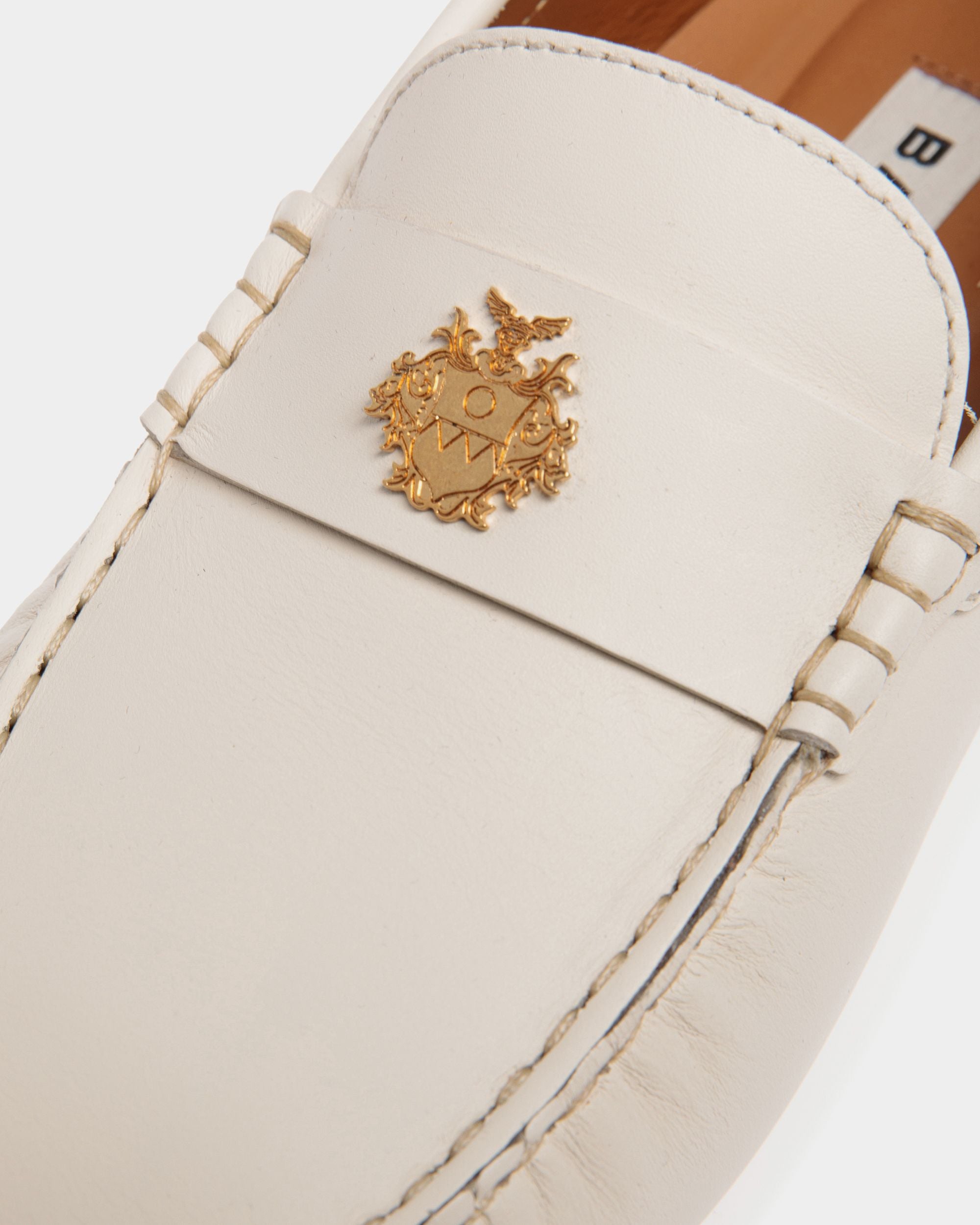 Zapato Driver Kerbs De Piel Blanca - Mujer - Bally - 04