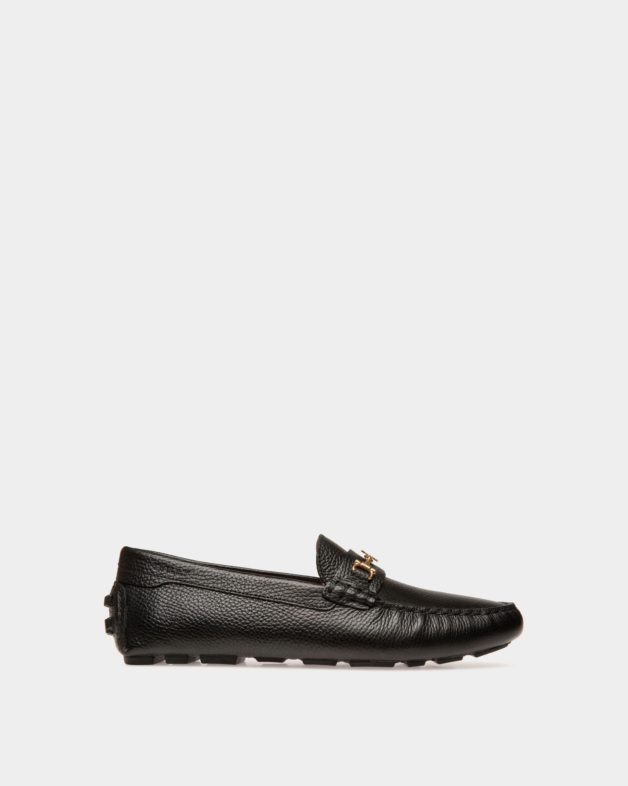 Zapato Driver Kerbs De Piel Granulada Negra - Mujer - Bally - 01