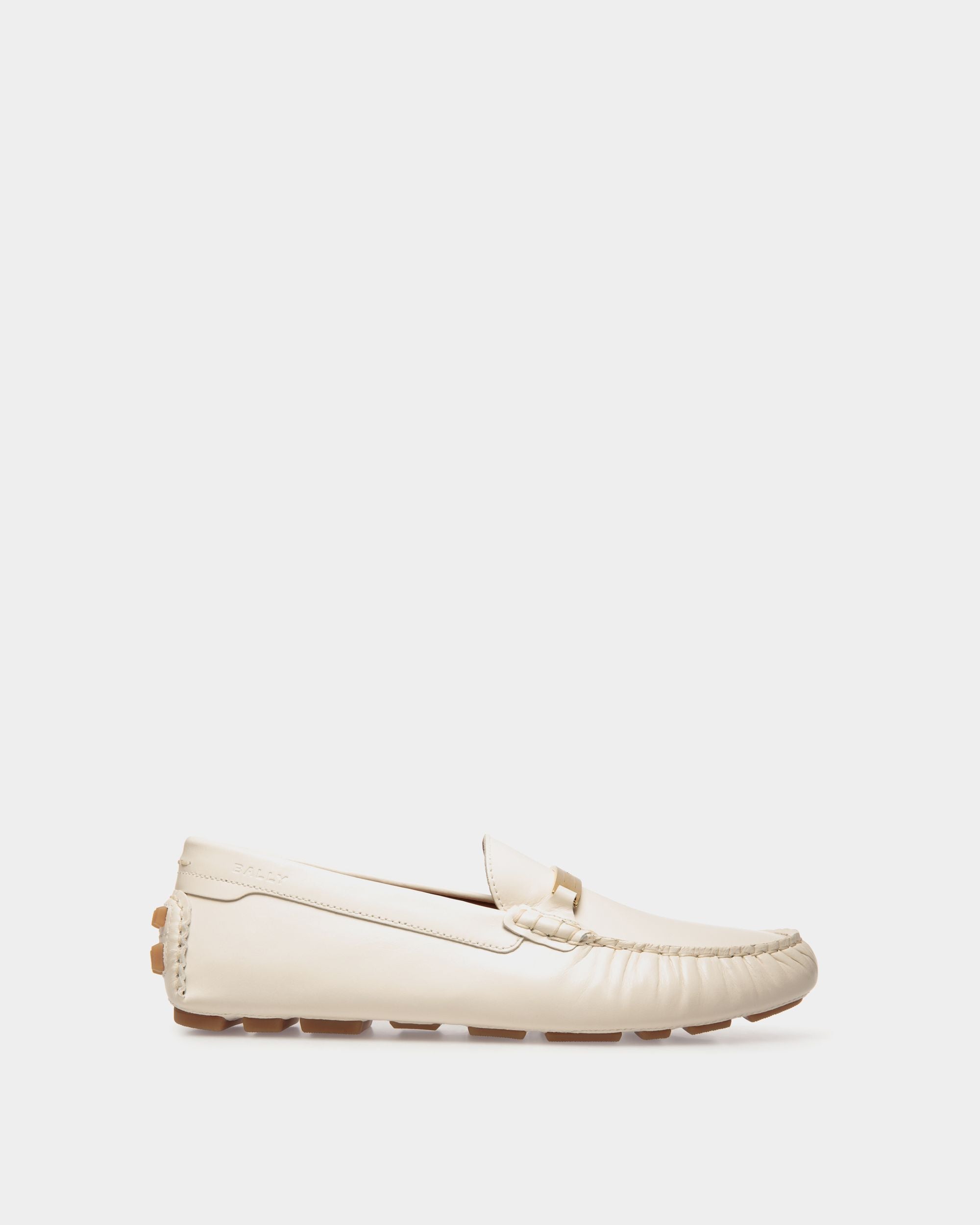 Kerbs Driver in White Leather - Women's - Bally - 01