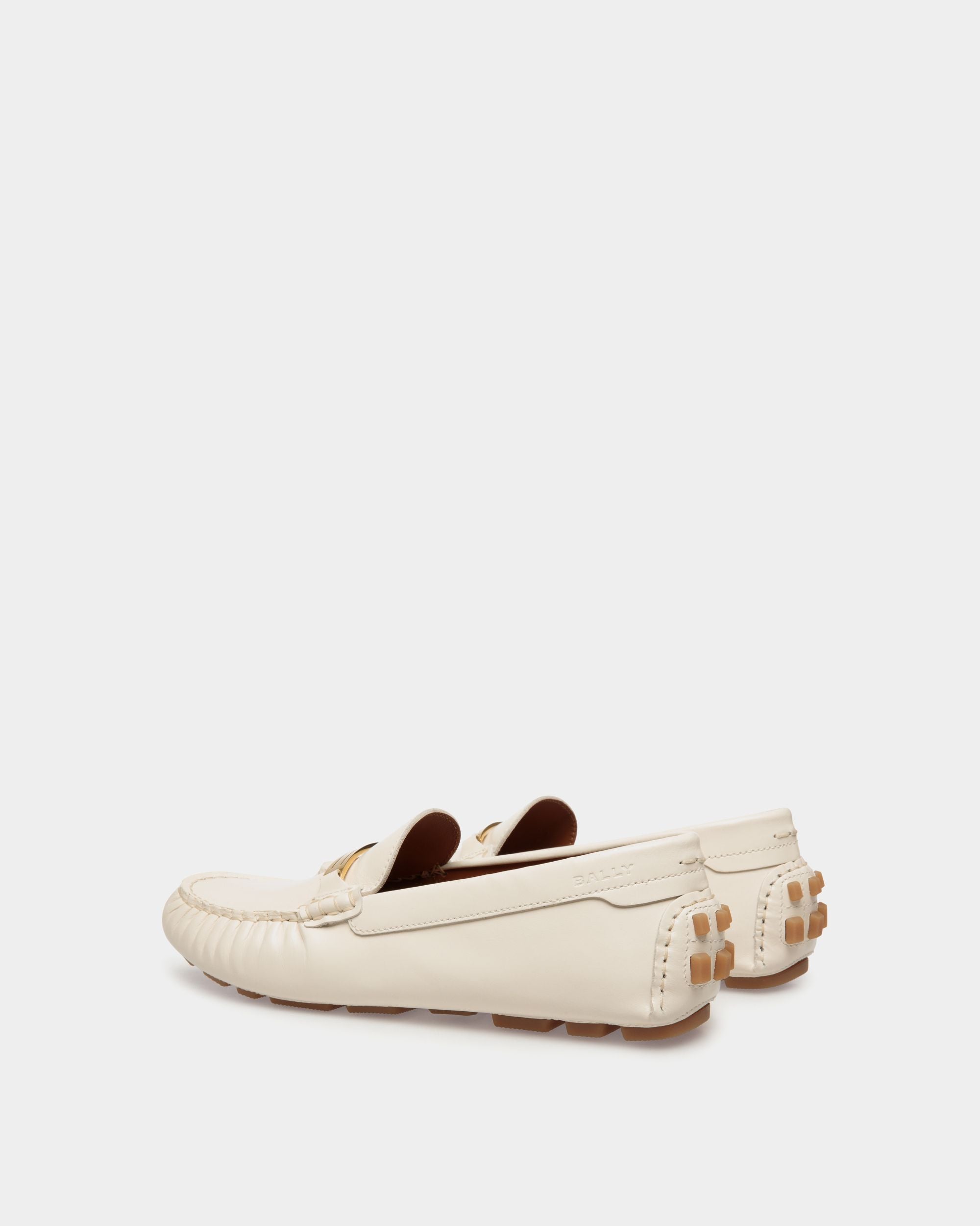 Kerbs Driver in White Leather - Women's - Bally - 03