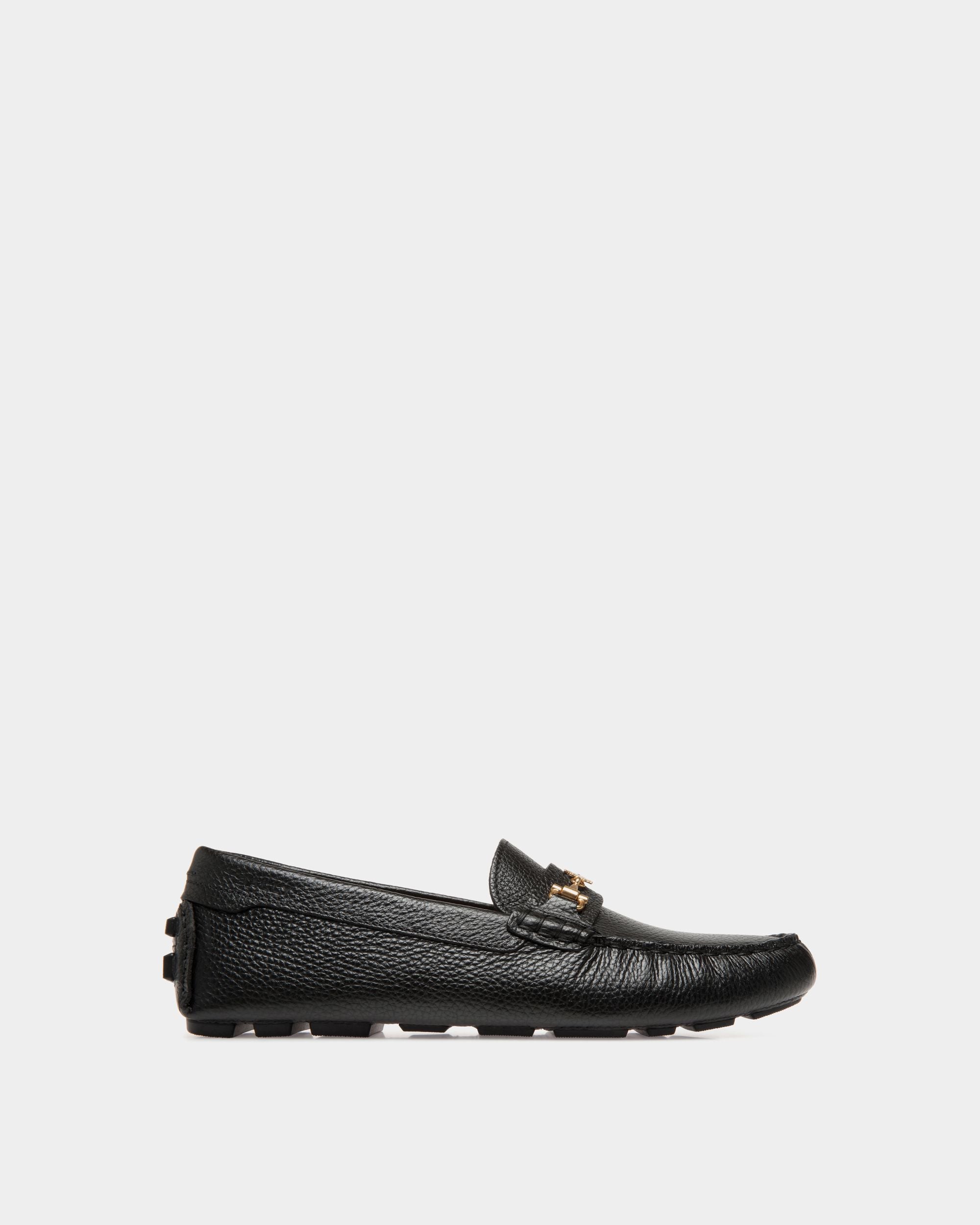 Kerbs Driver in Black Grained Leather - Women's - Bally - 01
