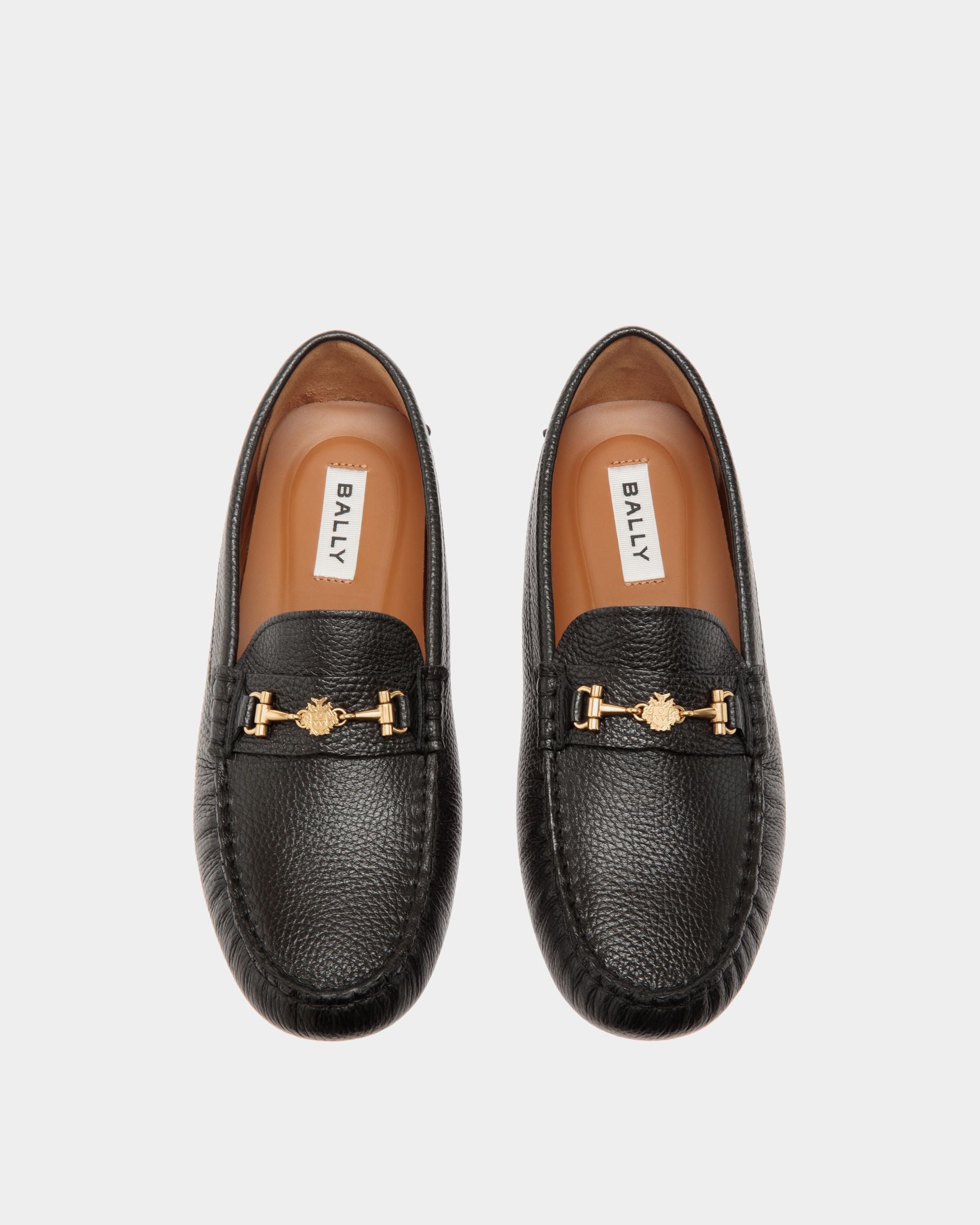 Kerbs Driver in Black Grained Leather - Women's - Bally - 04