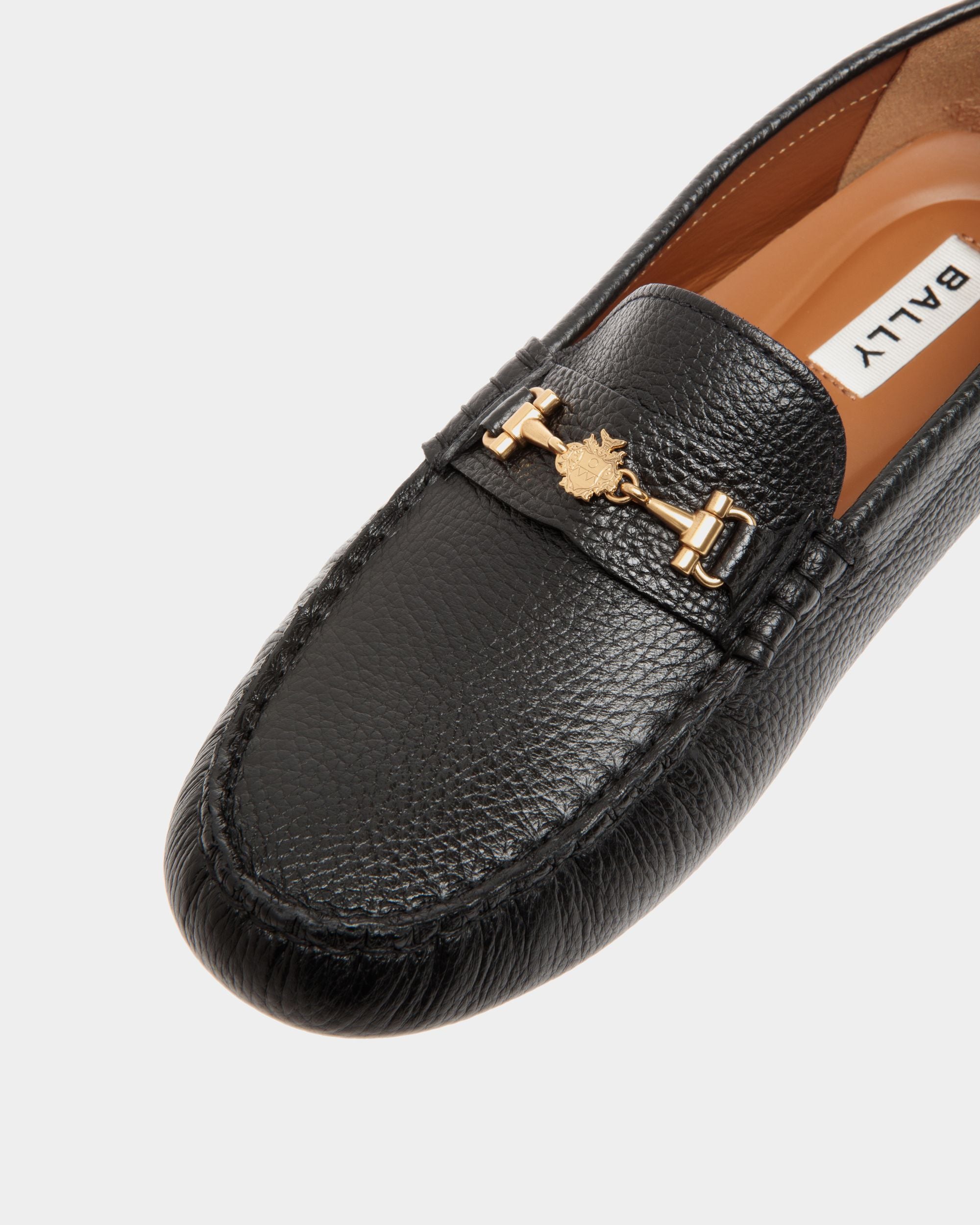 Kerbs Driver in Black Grained Leather - Women's - Bally - 05