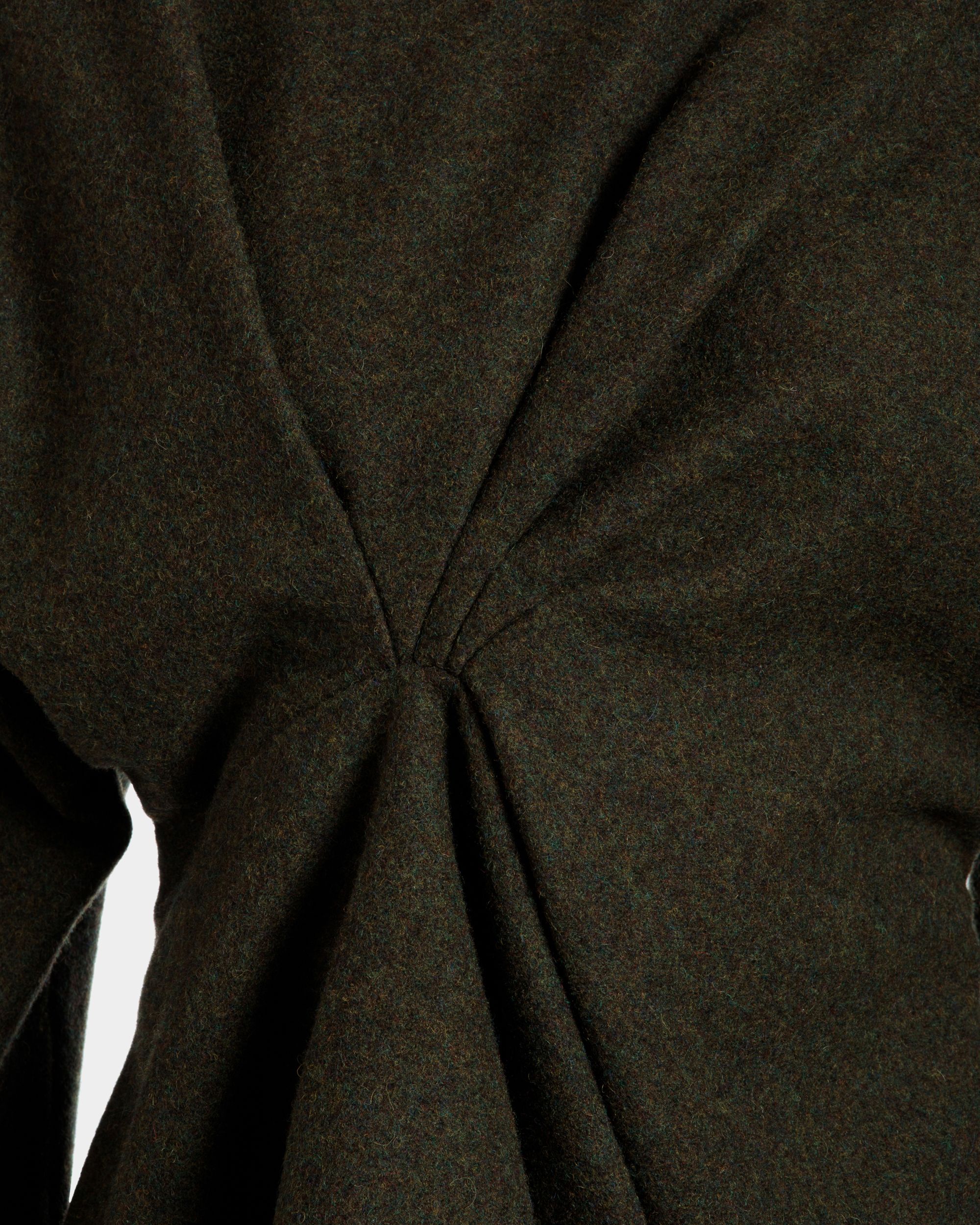 Vestido Asimétrico De Lana Verde Oscuro - Mujer - Bally - 04