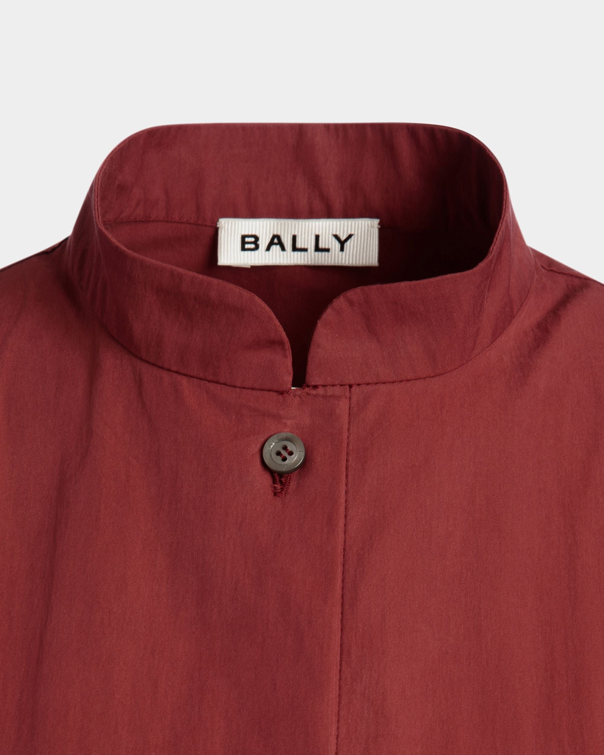 Vestido De Popelina De Mezcla De Algodón Heritage Red Con Cinturón - Mujer - Bally - 04