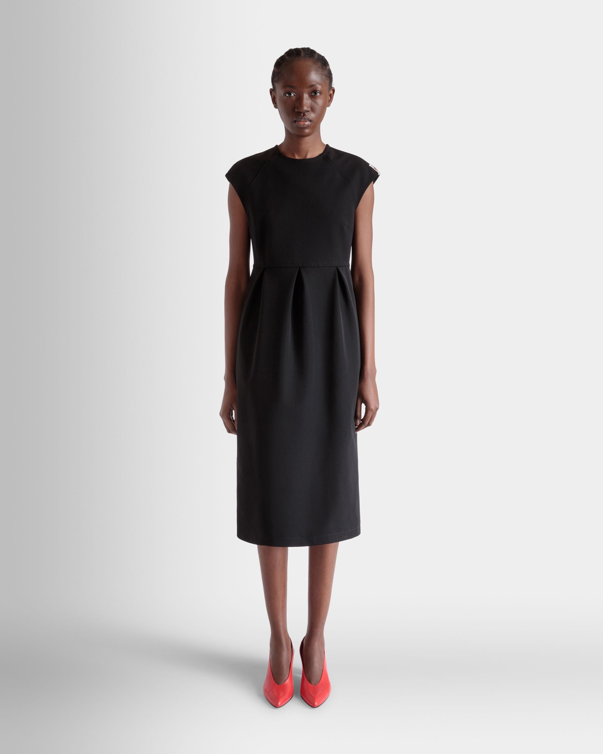 Vestido Midi De Gabardina De Nailon Negra - Mujer - Bally - 02