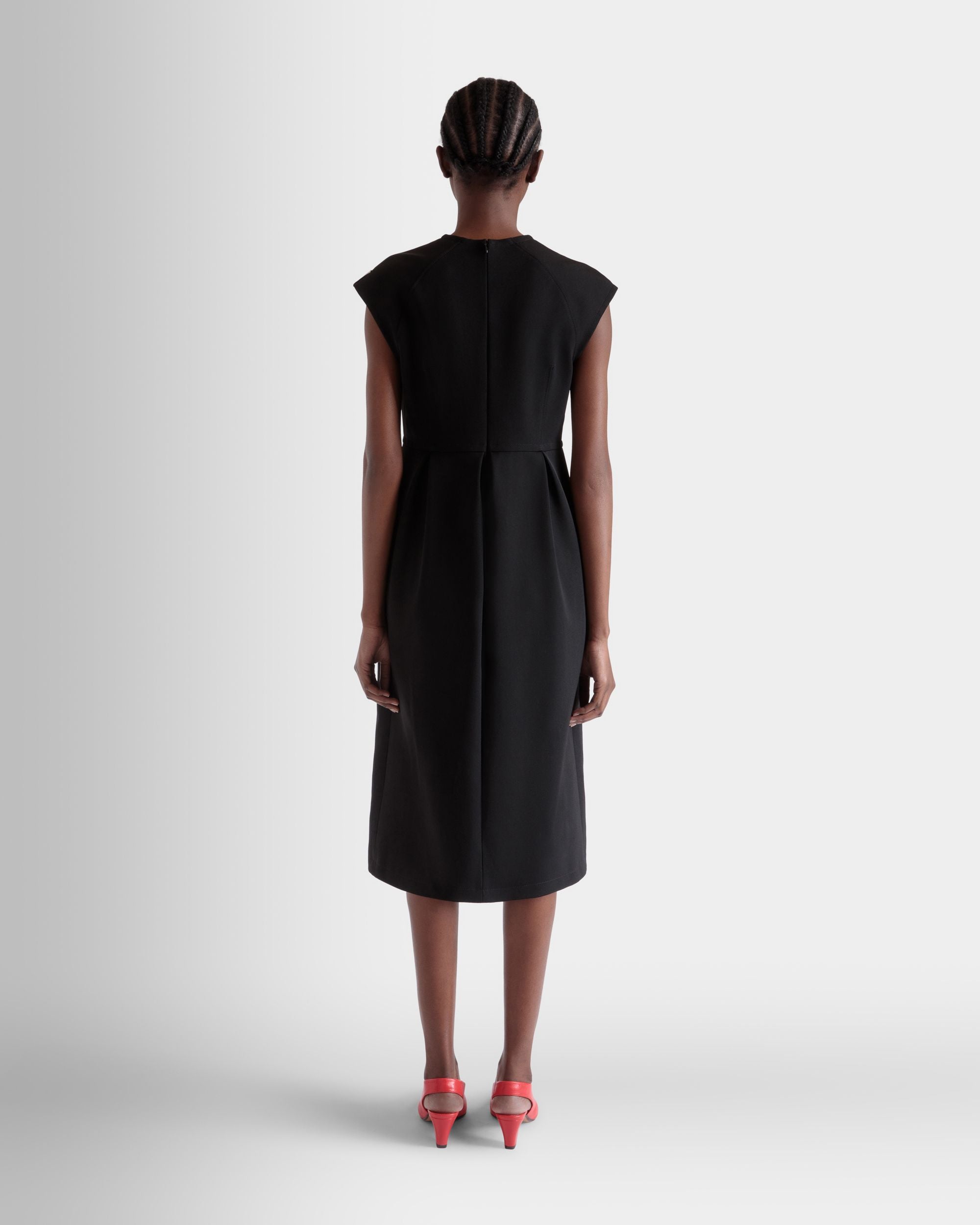 Vestido Midi De Gabardina De Nailon Negra - Mujer - Bally - 06