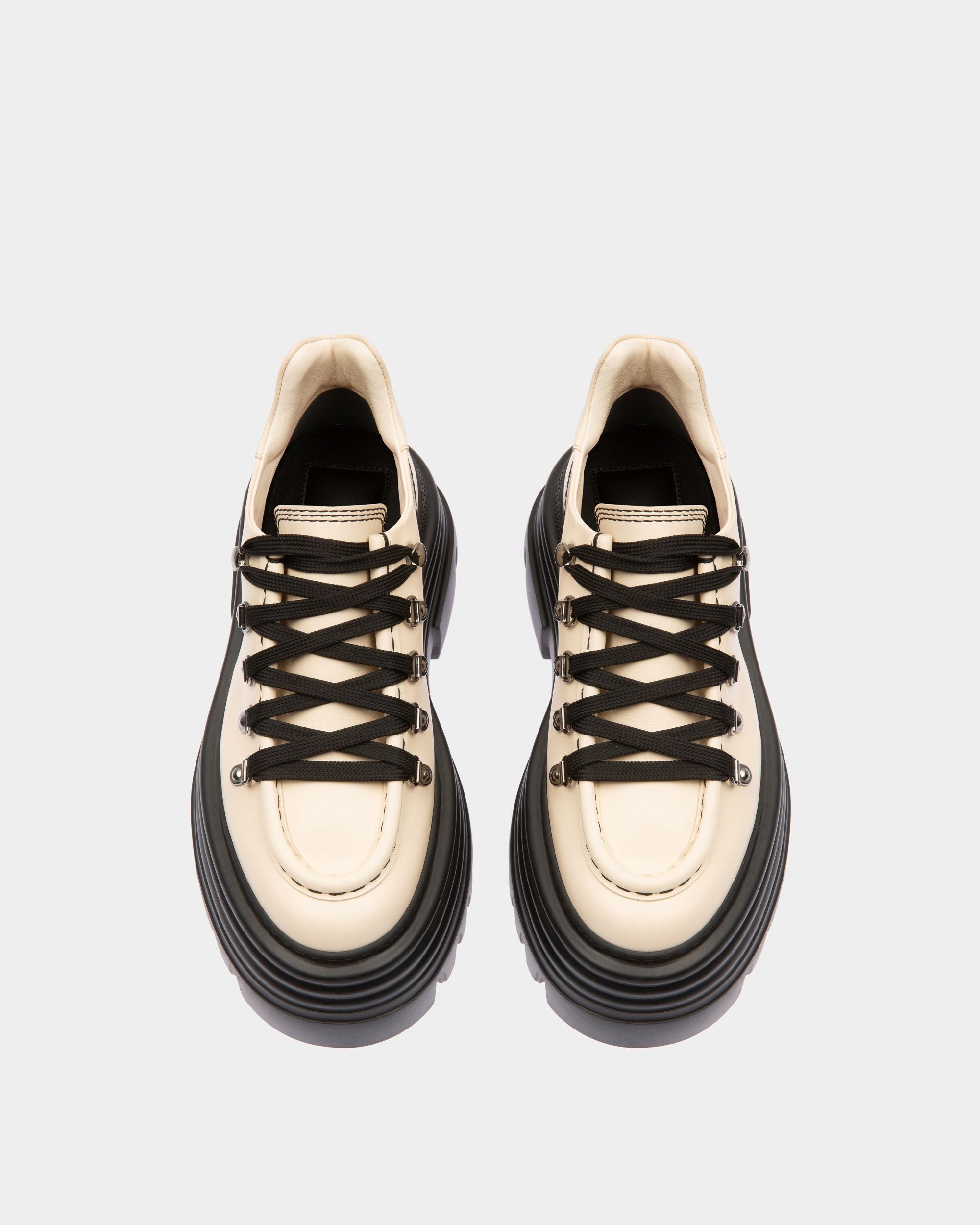 Glody Leather Booties In Bone - Women's - Bally - 02