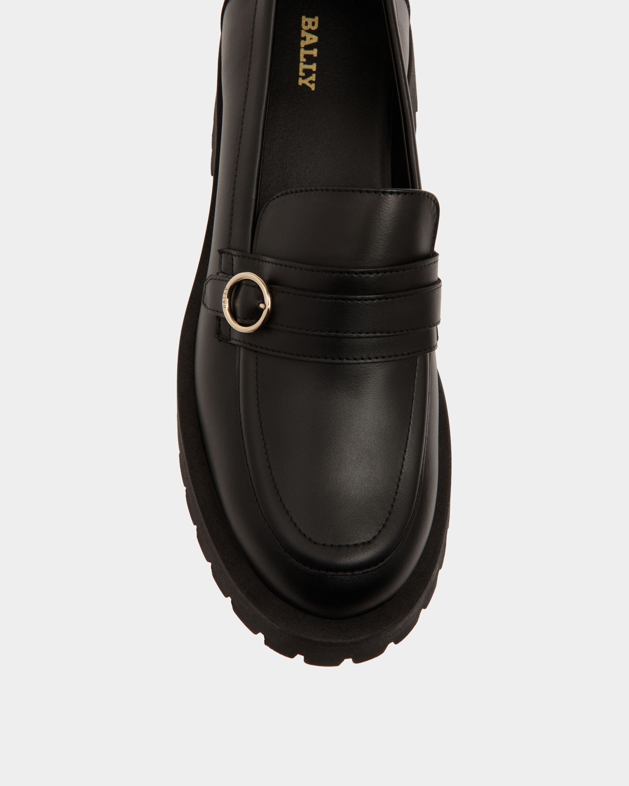 Moccassin In Black Leather - Women's - Bally - 05