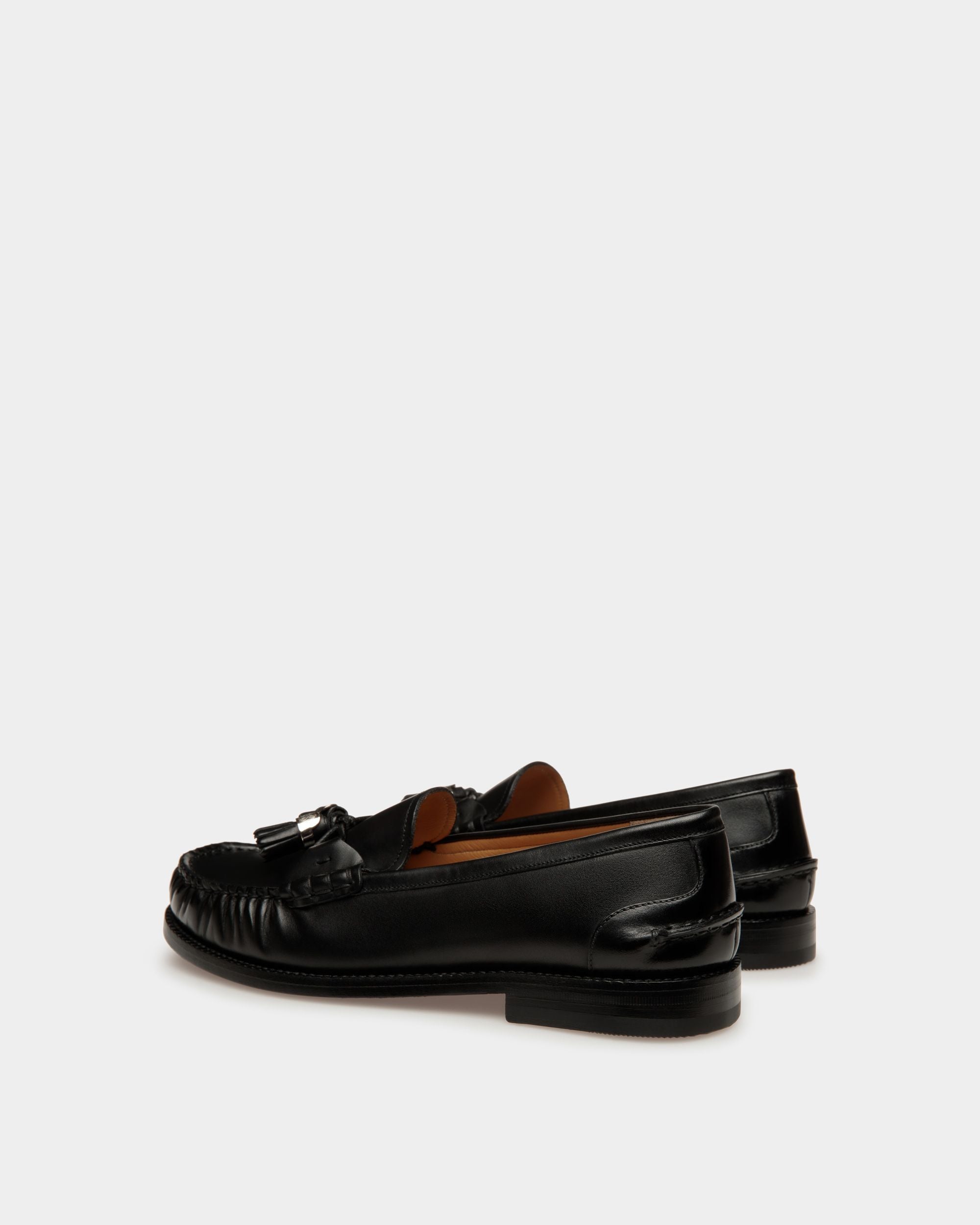 Rome Moccasins In Black Leather - Women's - Bally - 03