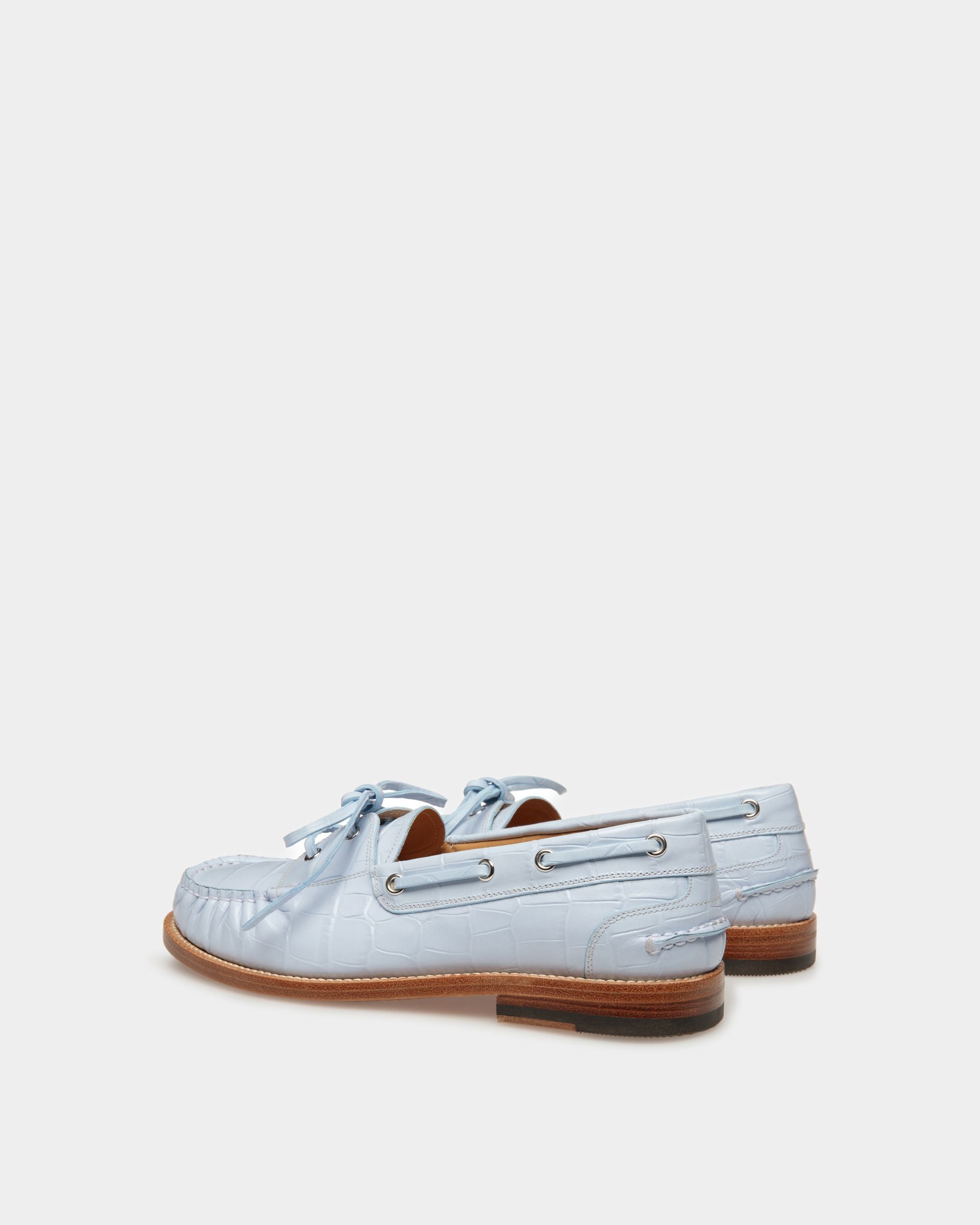 Mocasines Rome De Piel En Azul Claro - Mujer - Bally - 03