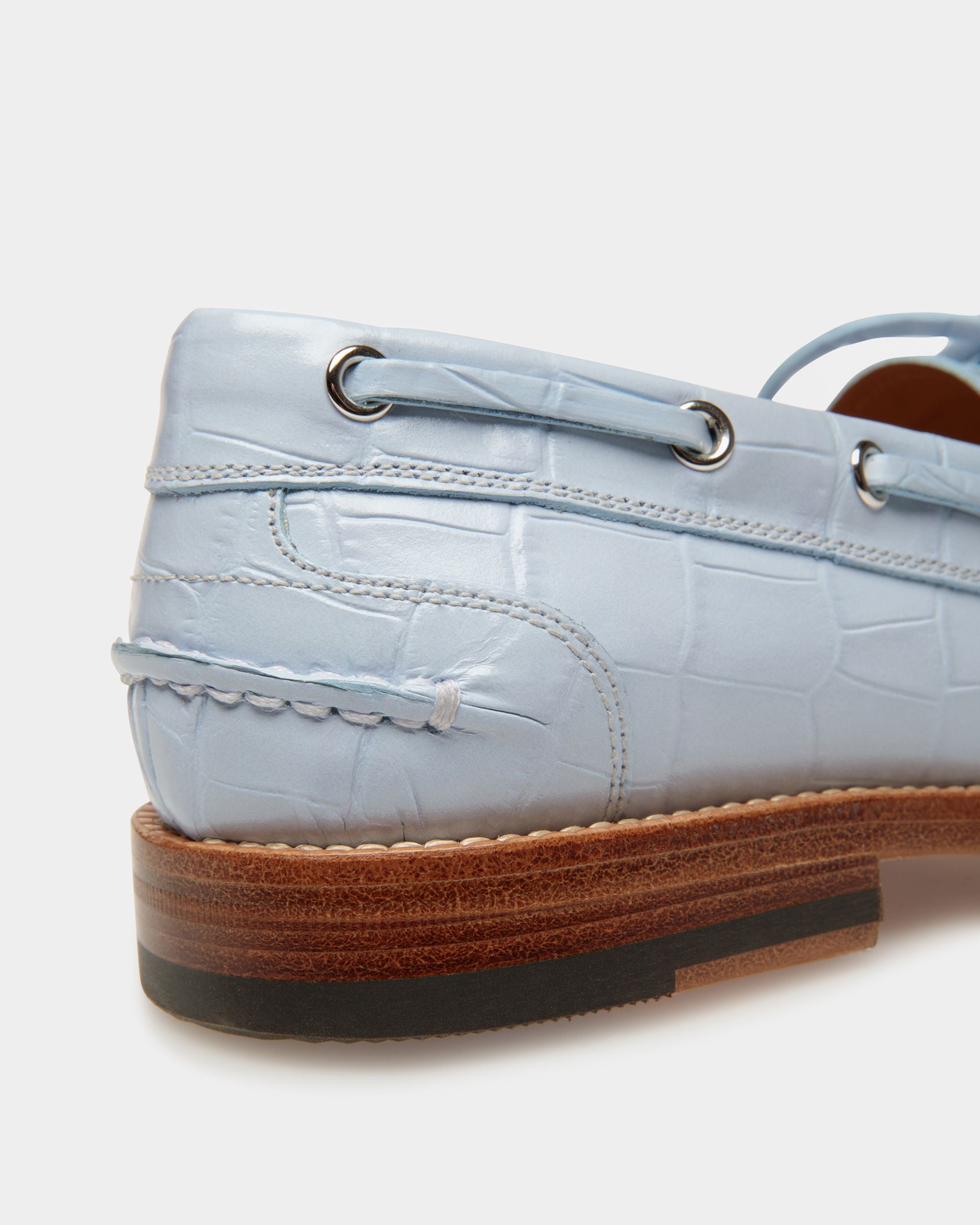 Mocasines Rome De Piel En Azul Claro - Mujer - Bally - 04