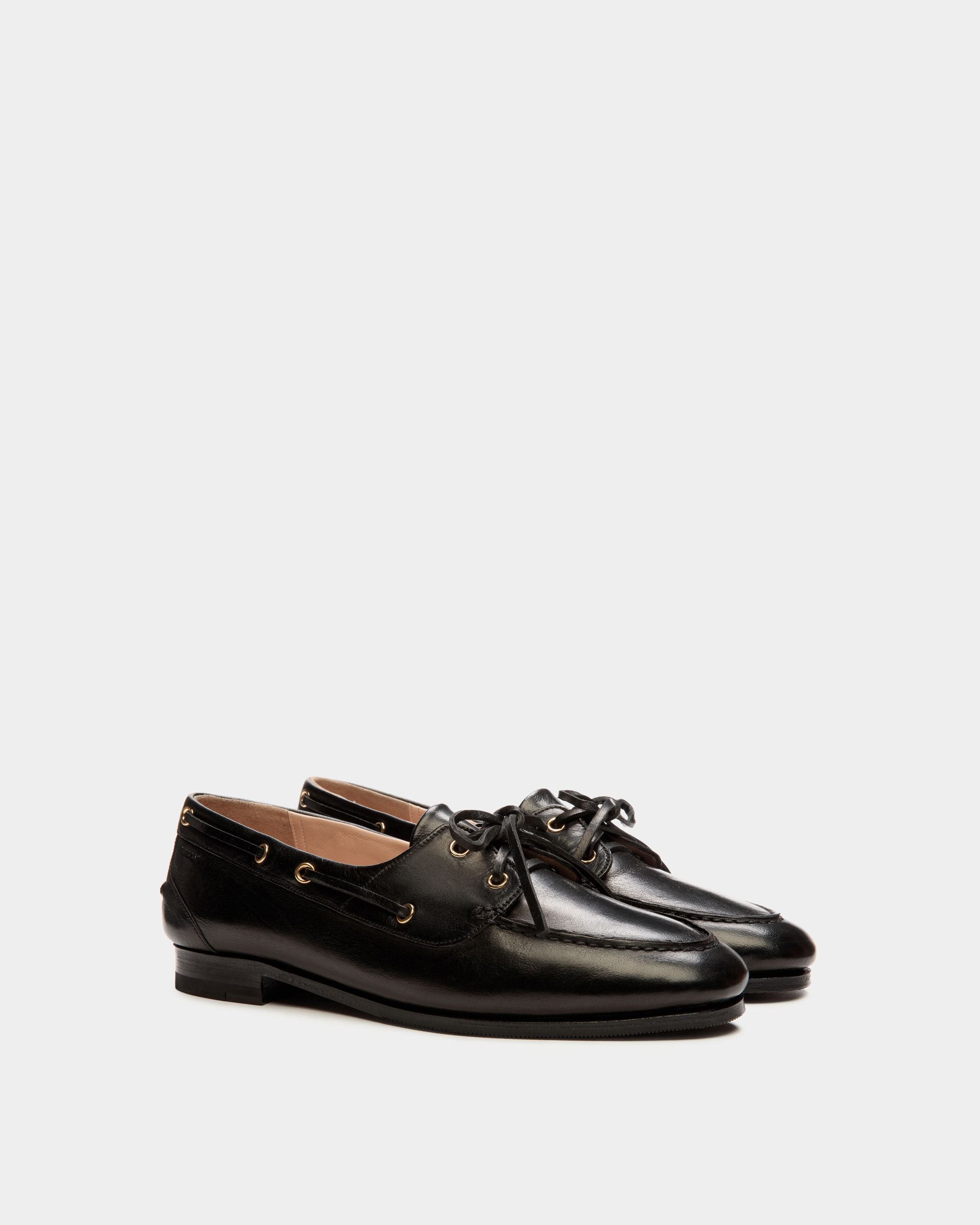 Mocasín Plume En Cuero Negro - Mujer - Bally - 03