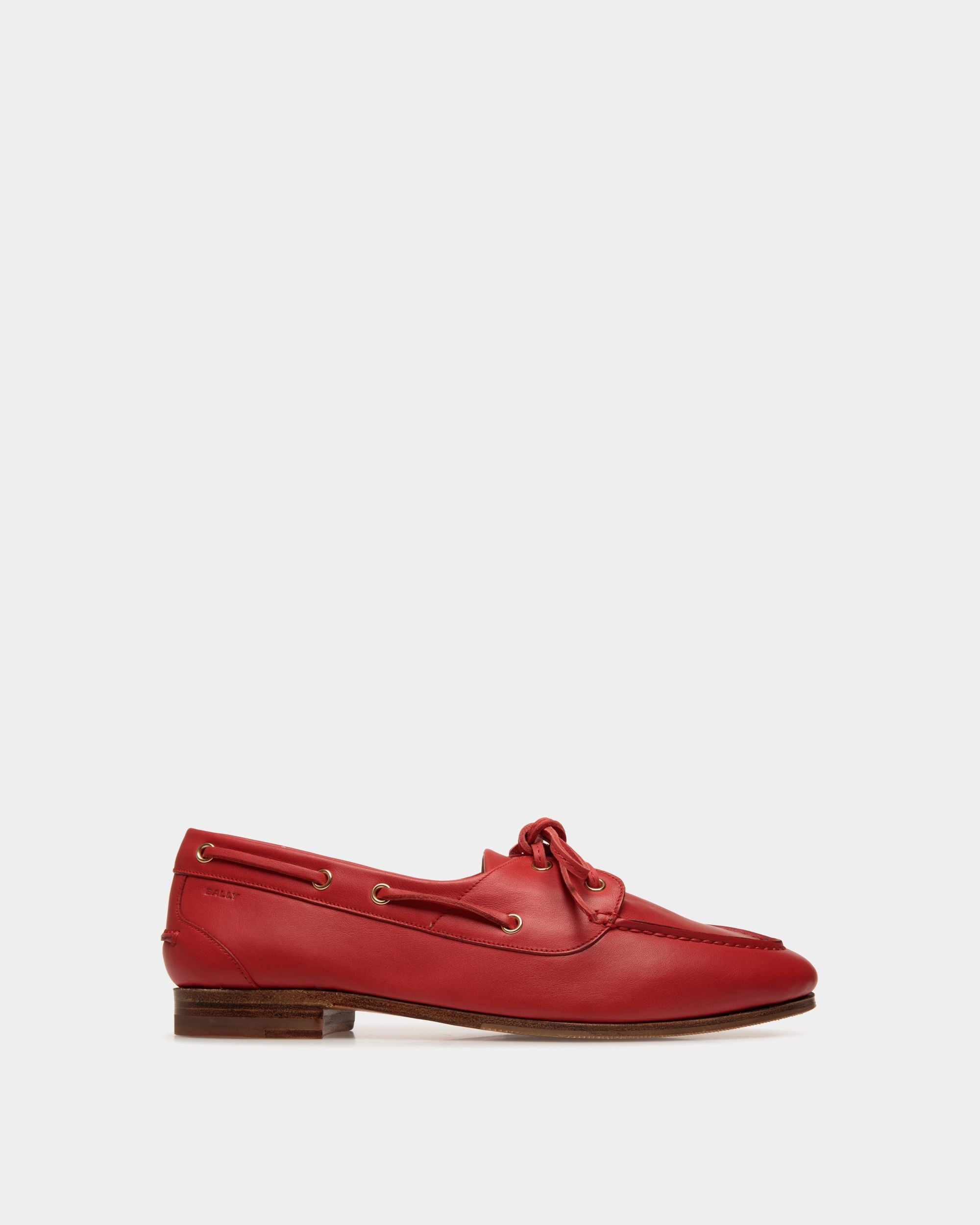 Mocasín Plume De Piel Roja - Mujer - Bally - 01
