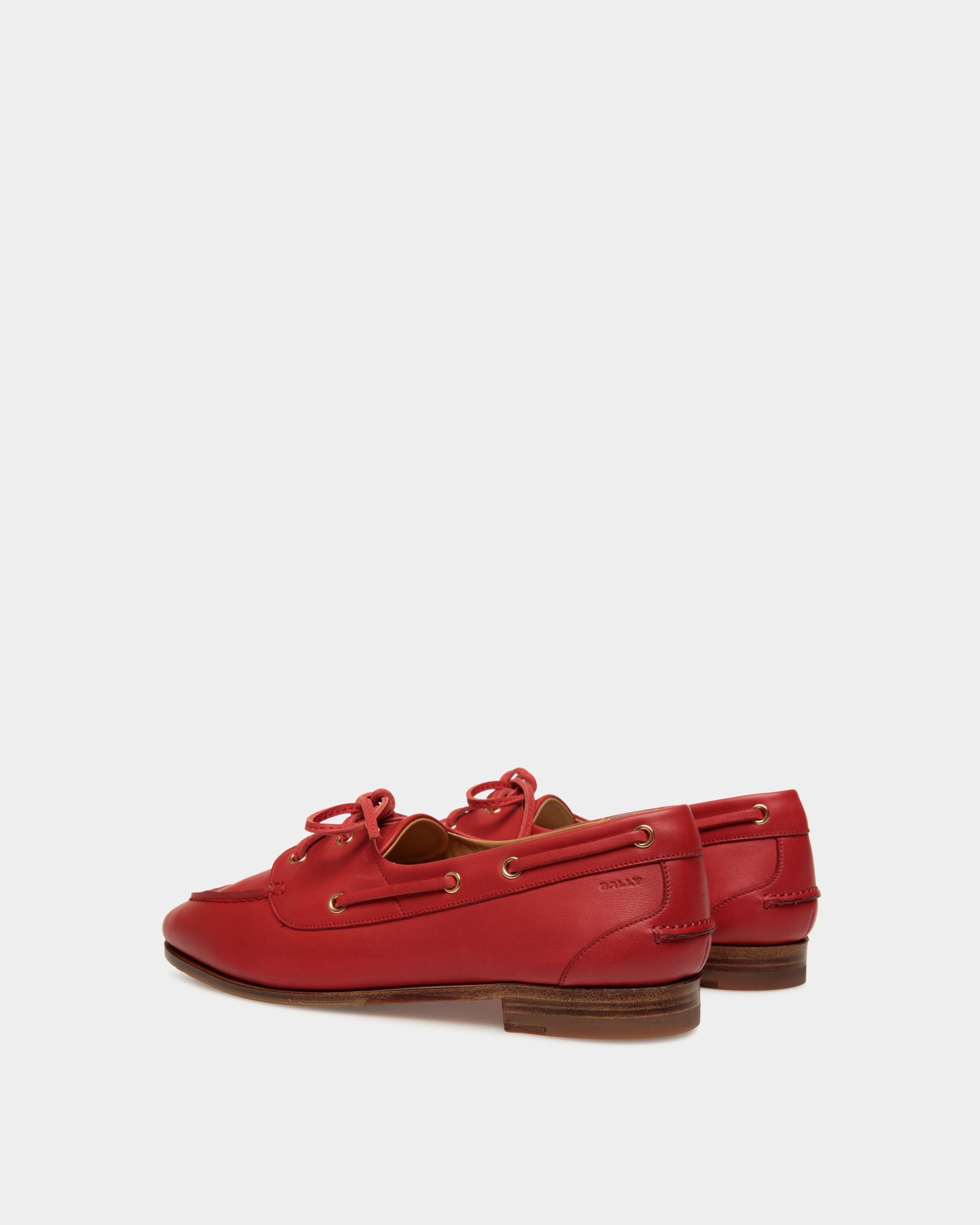 Mocasín Plume De Piel Roja - Mujer - Bally - 03