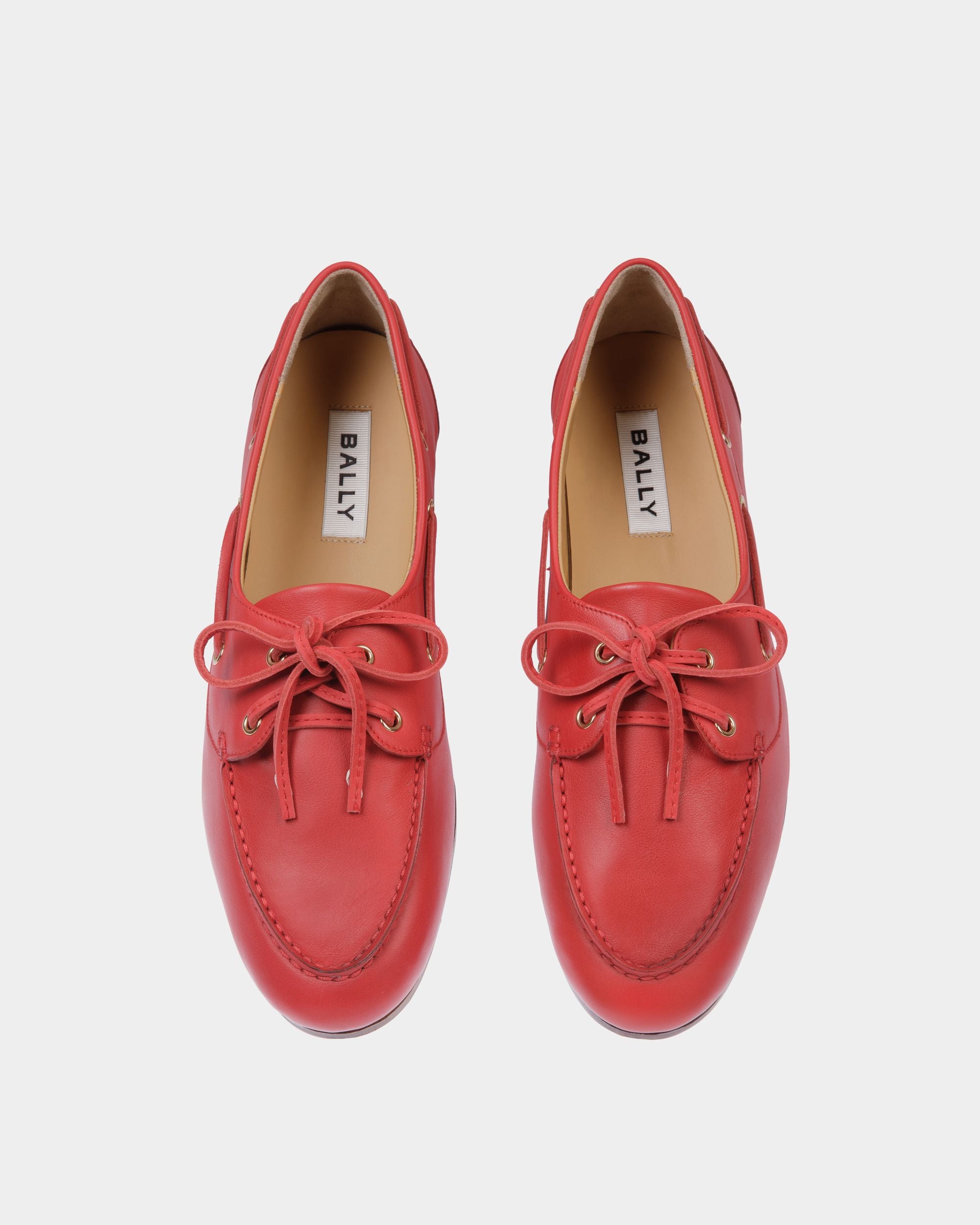 Mocasín Plume De Piel Roja - Mujer - Bally - 04