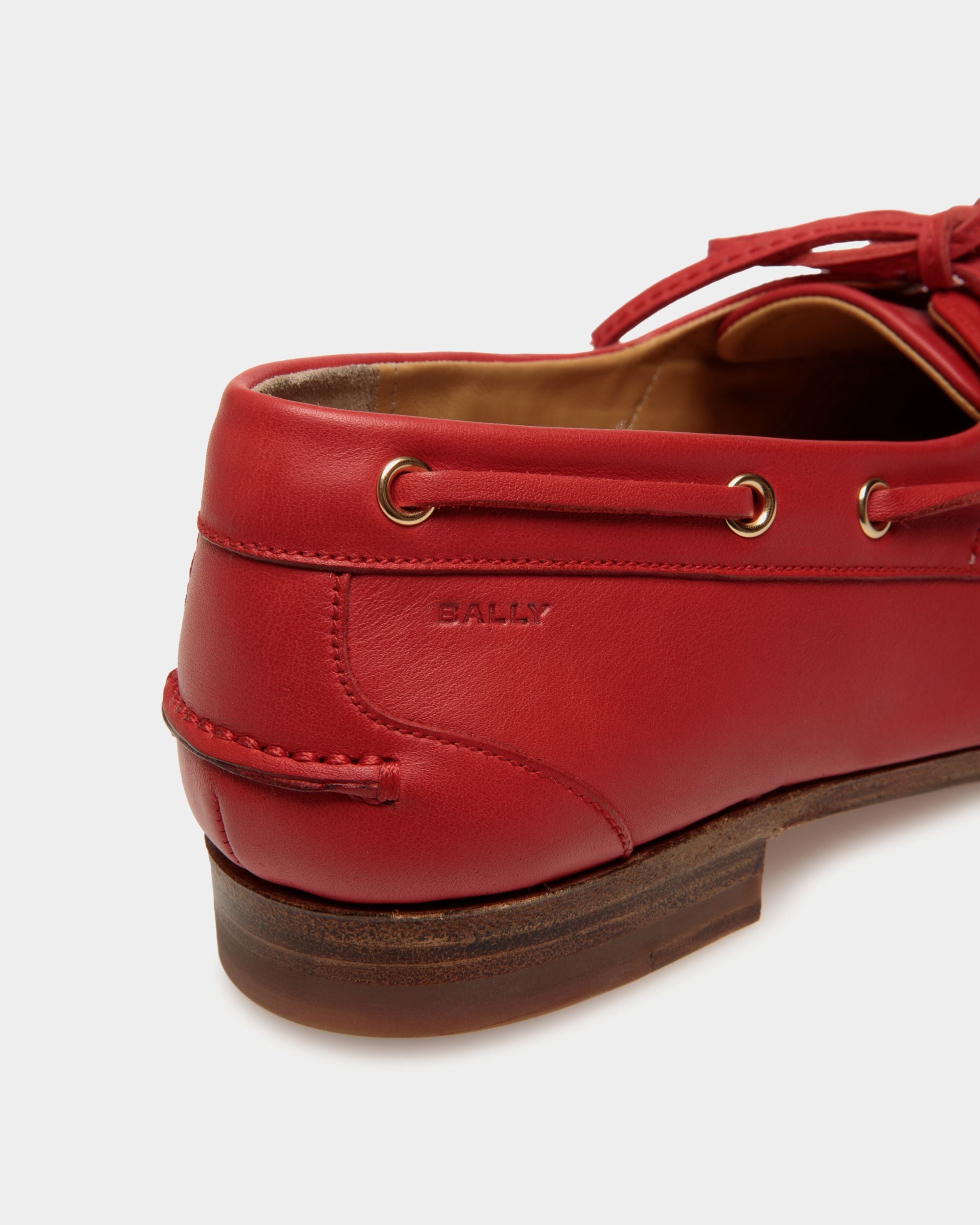 Mocasín Plume De Piel Roja - Mujer - Bally - 05