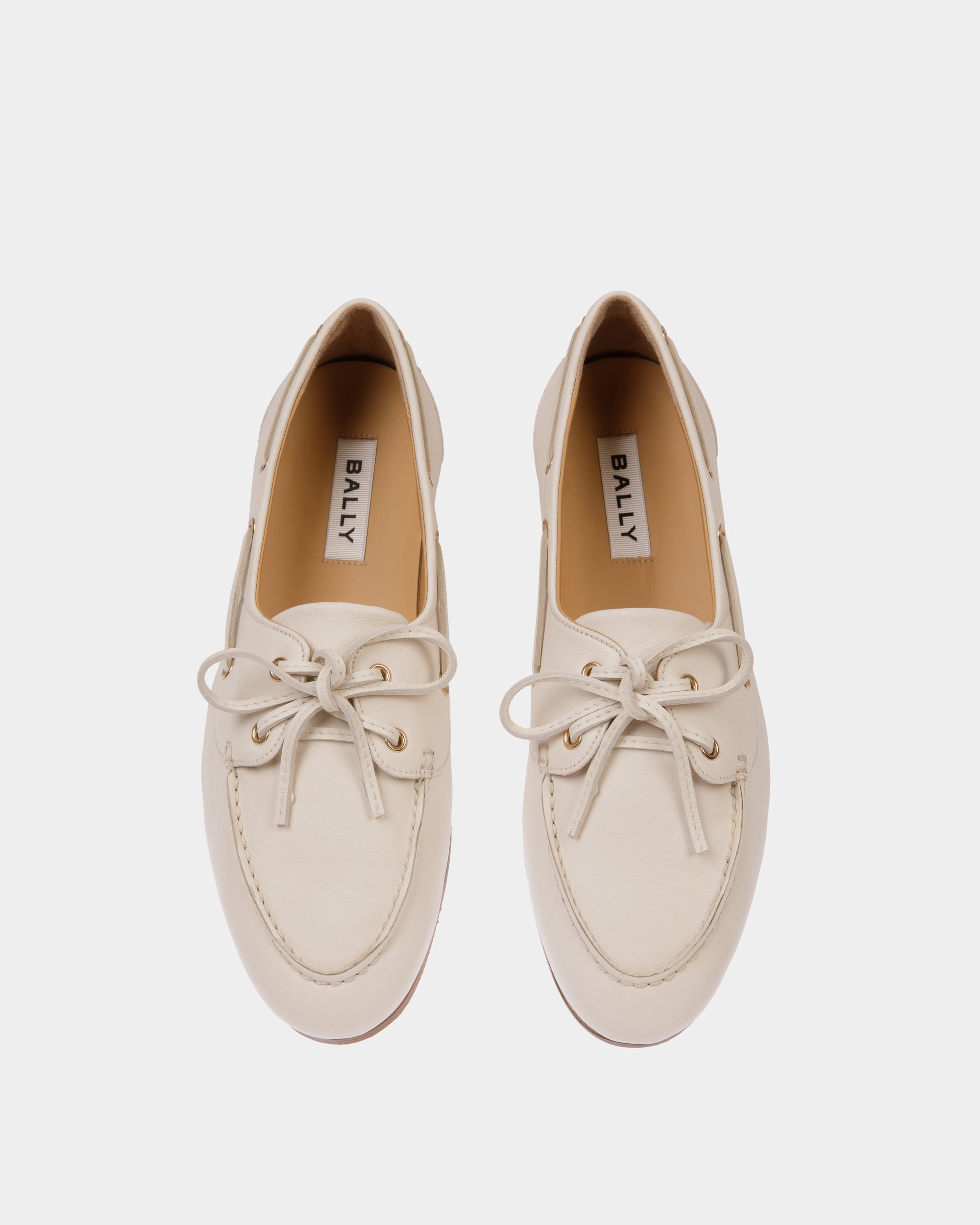 Mocasín Plume De Piel Blanca - Mujer - Bally - 04