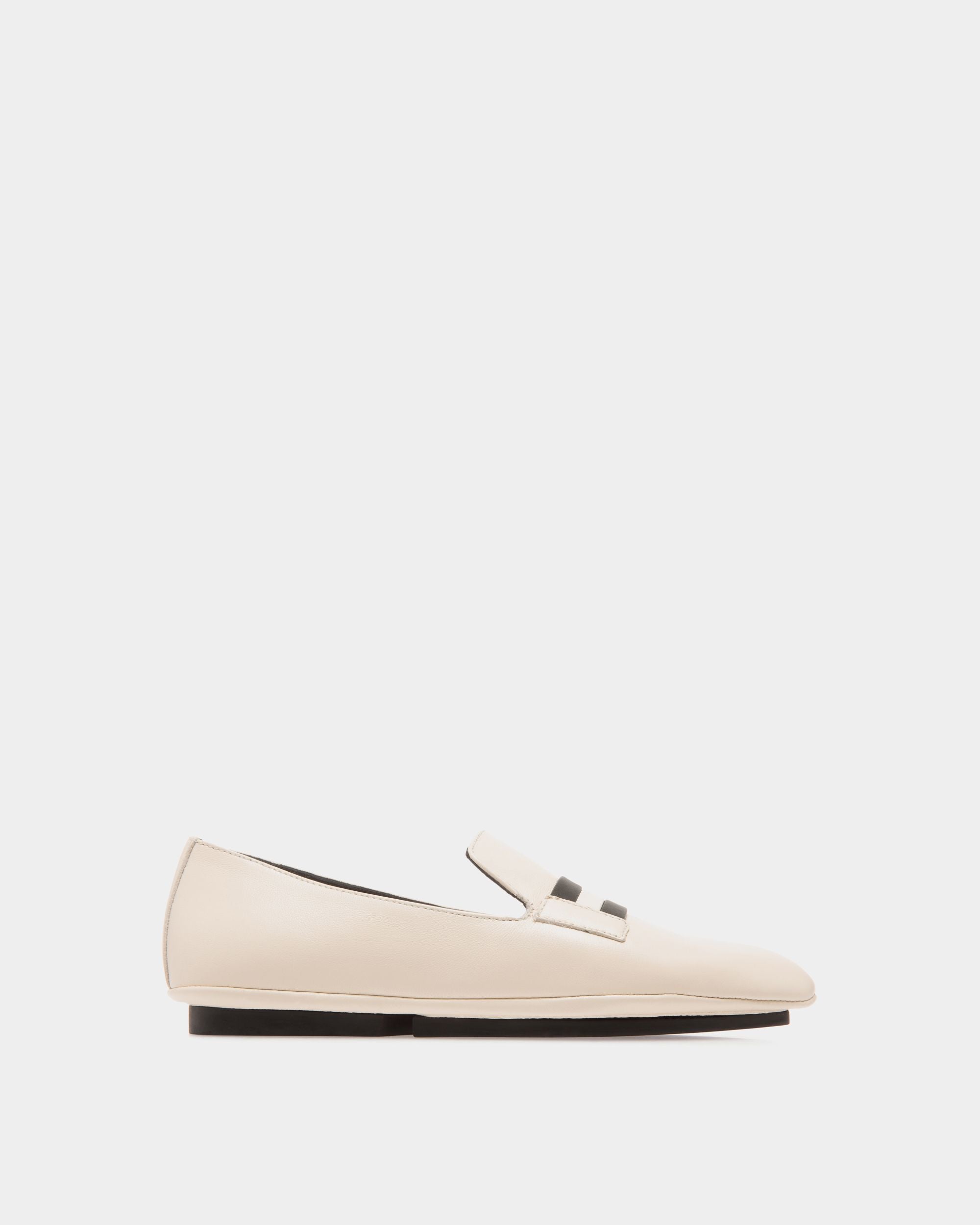Slipper In White Leather - Women's - Bally - 01