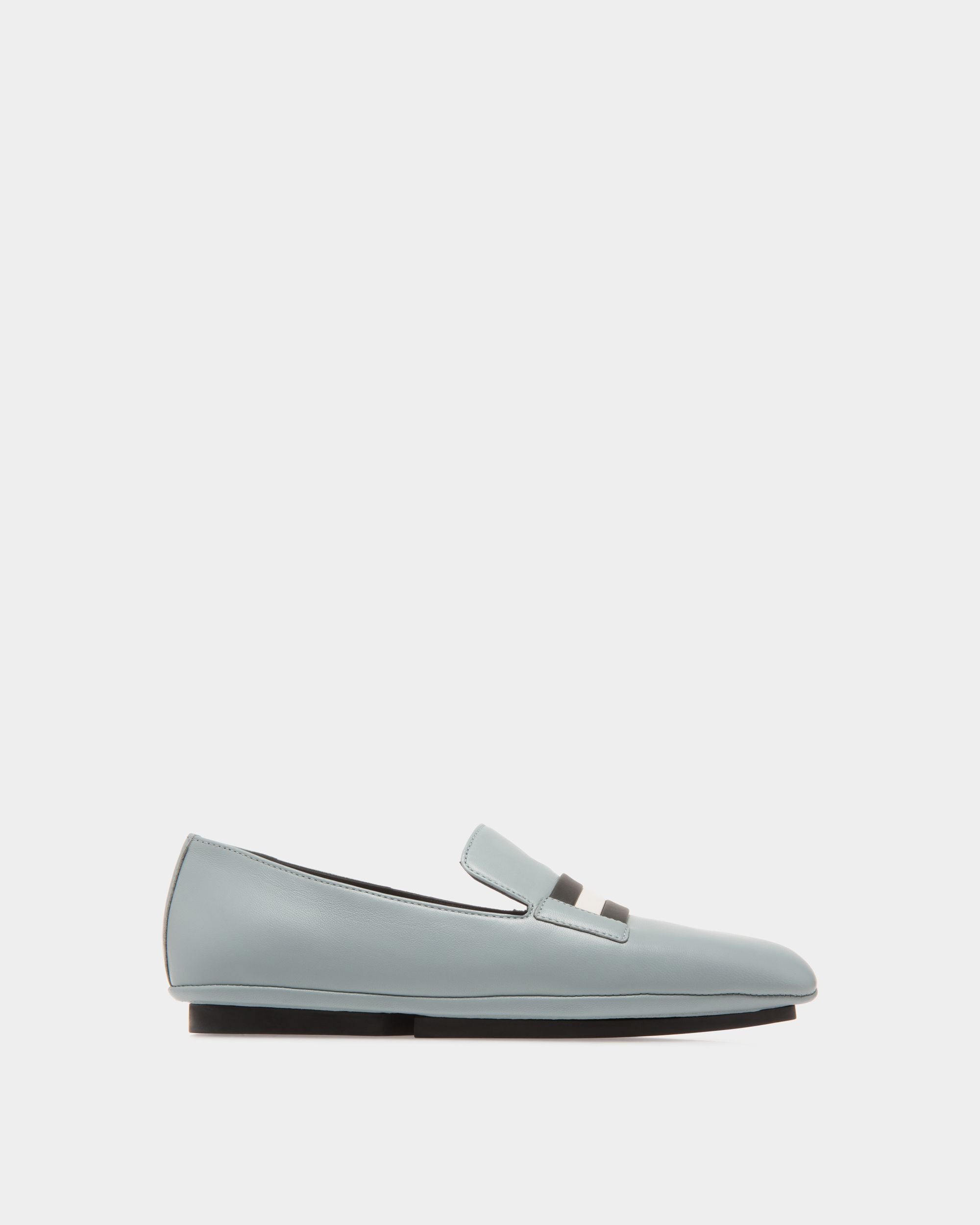 Slipper In Blue Leather - Women's - Bally - 01