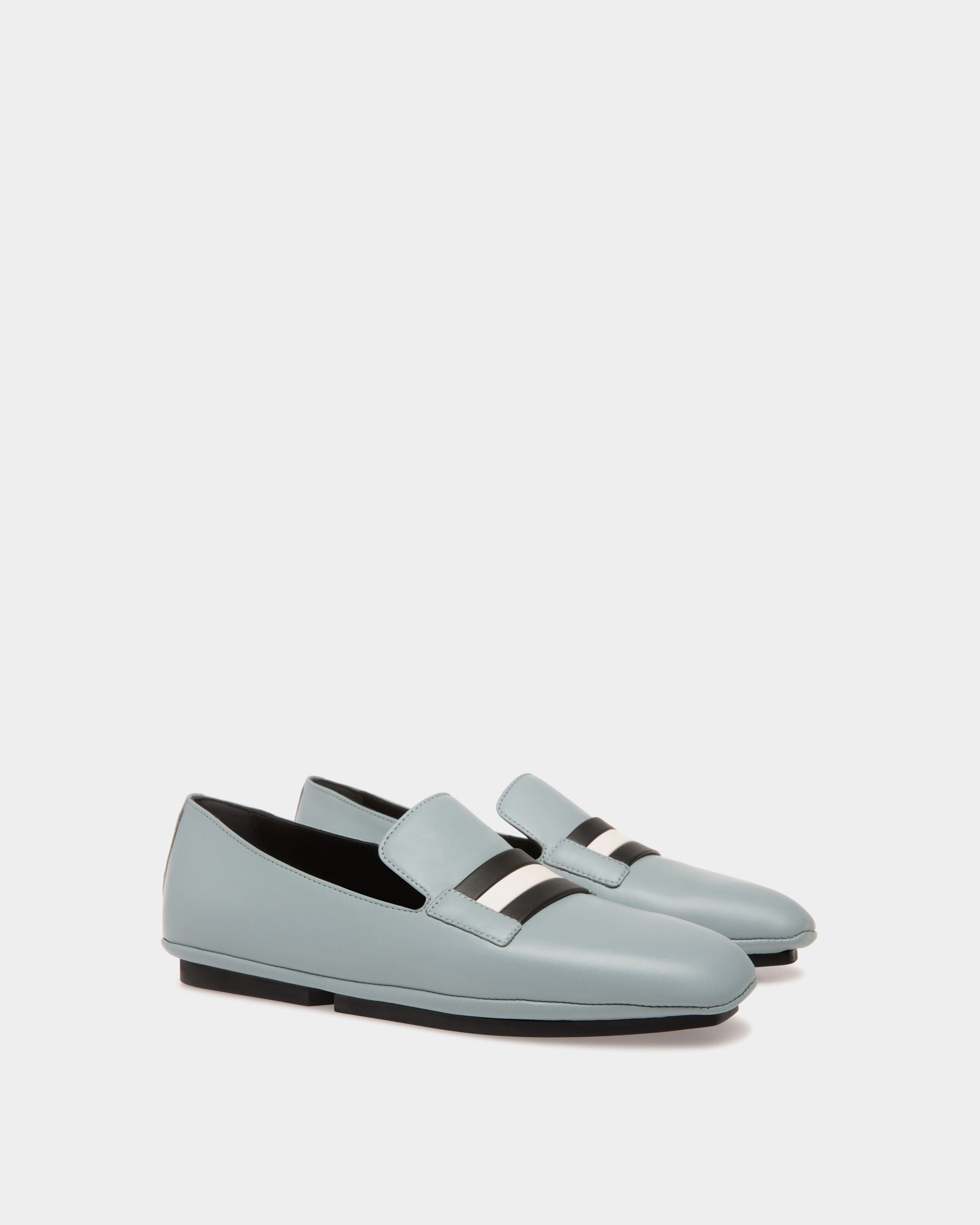 Slipper In Blue Leather - Women's - Bally - 02