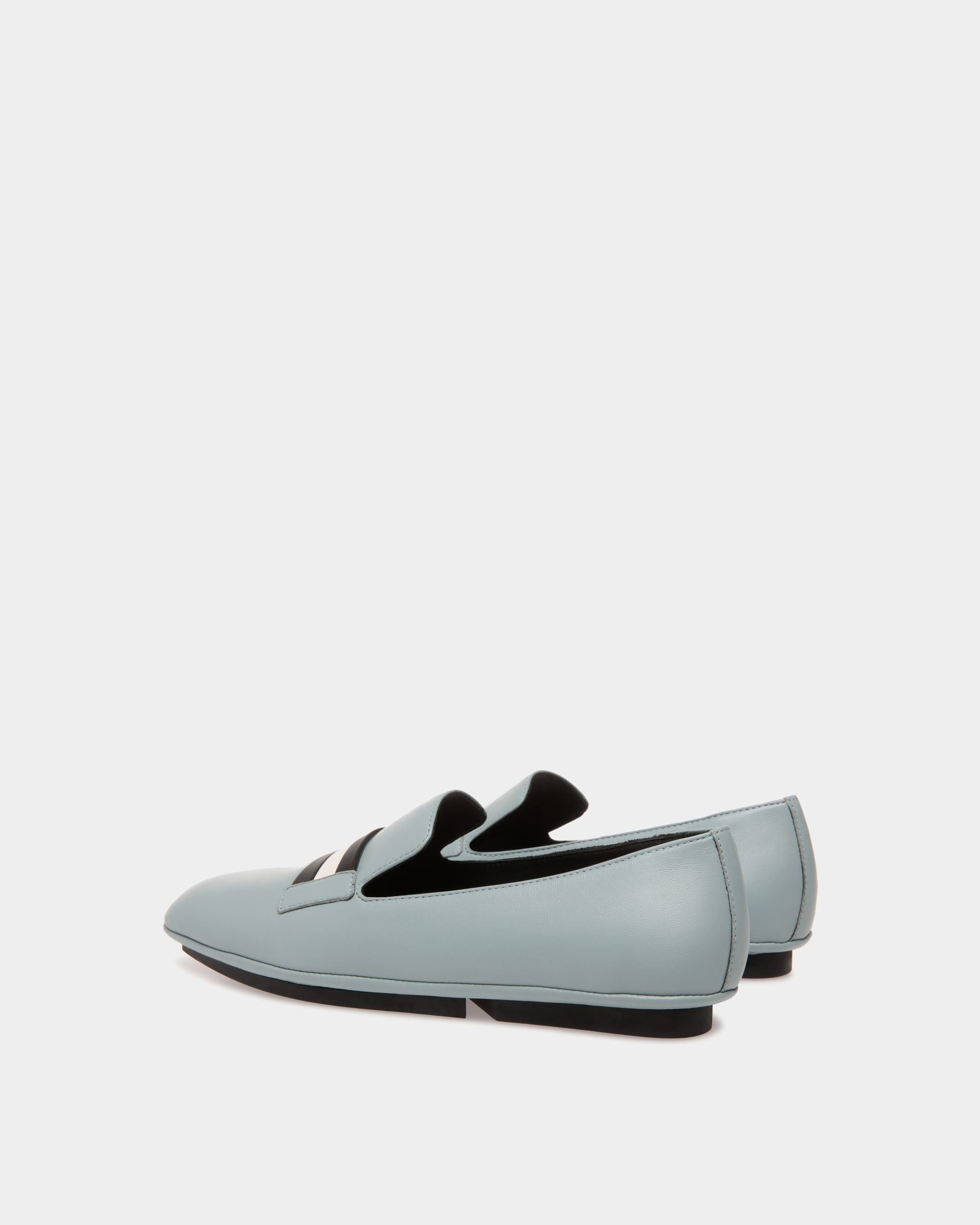 Slipper In Blue Leather - Women's - Bally - 03