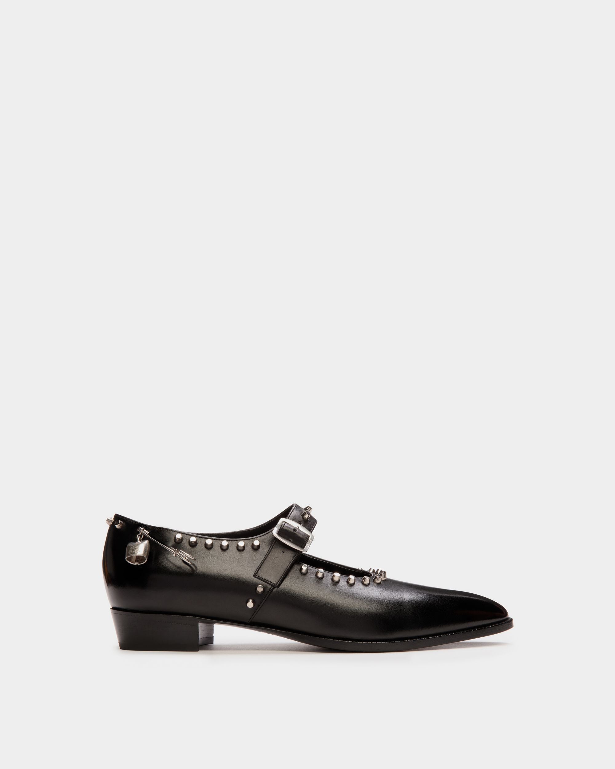 Merceditas Glendale De Piel Negra Con Tachuelas - Mujer - Bally - 01