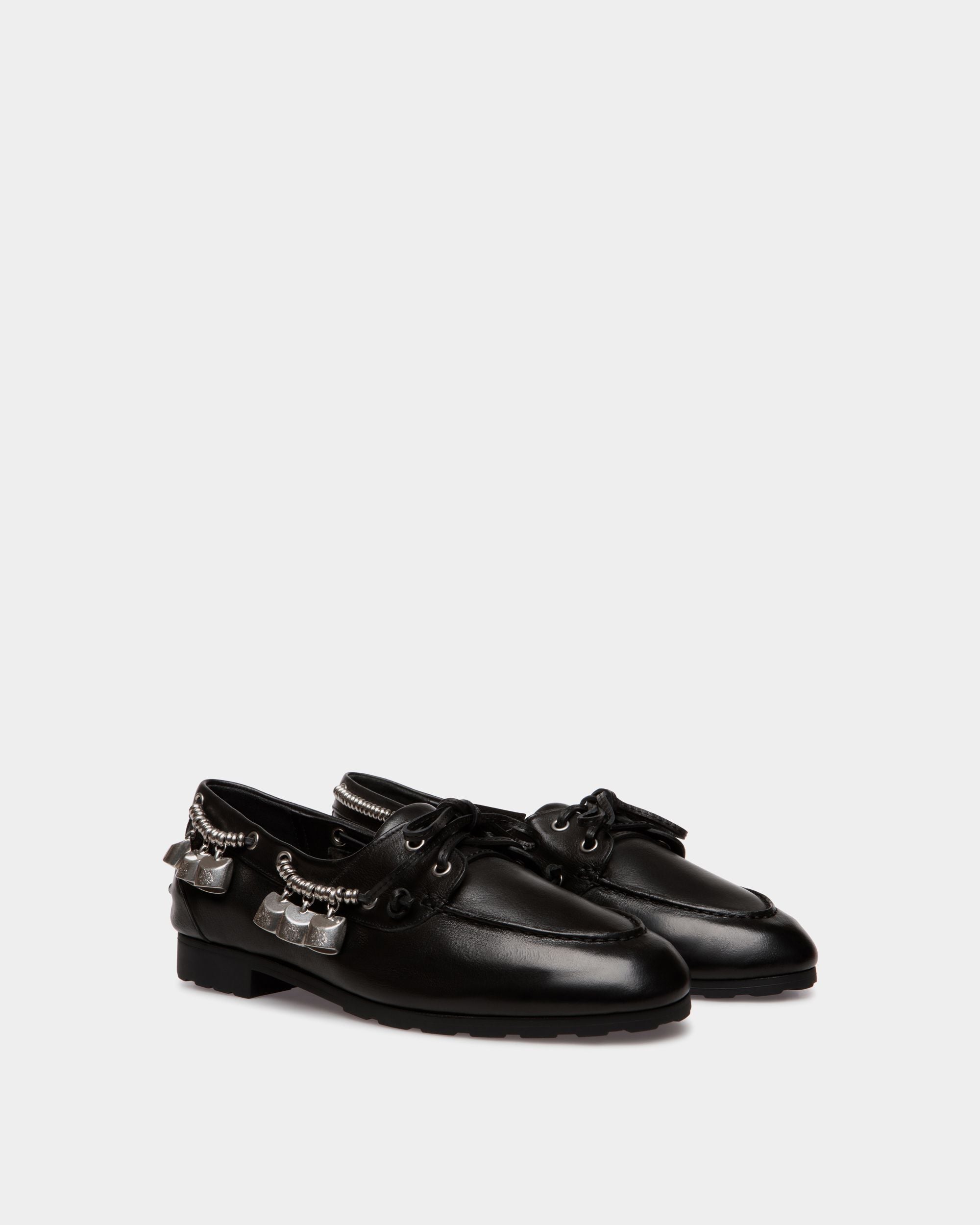 Plume Moccasin In Black Leather - Women's - Bally - 03