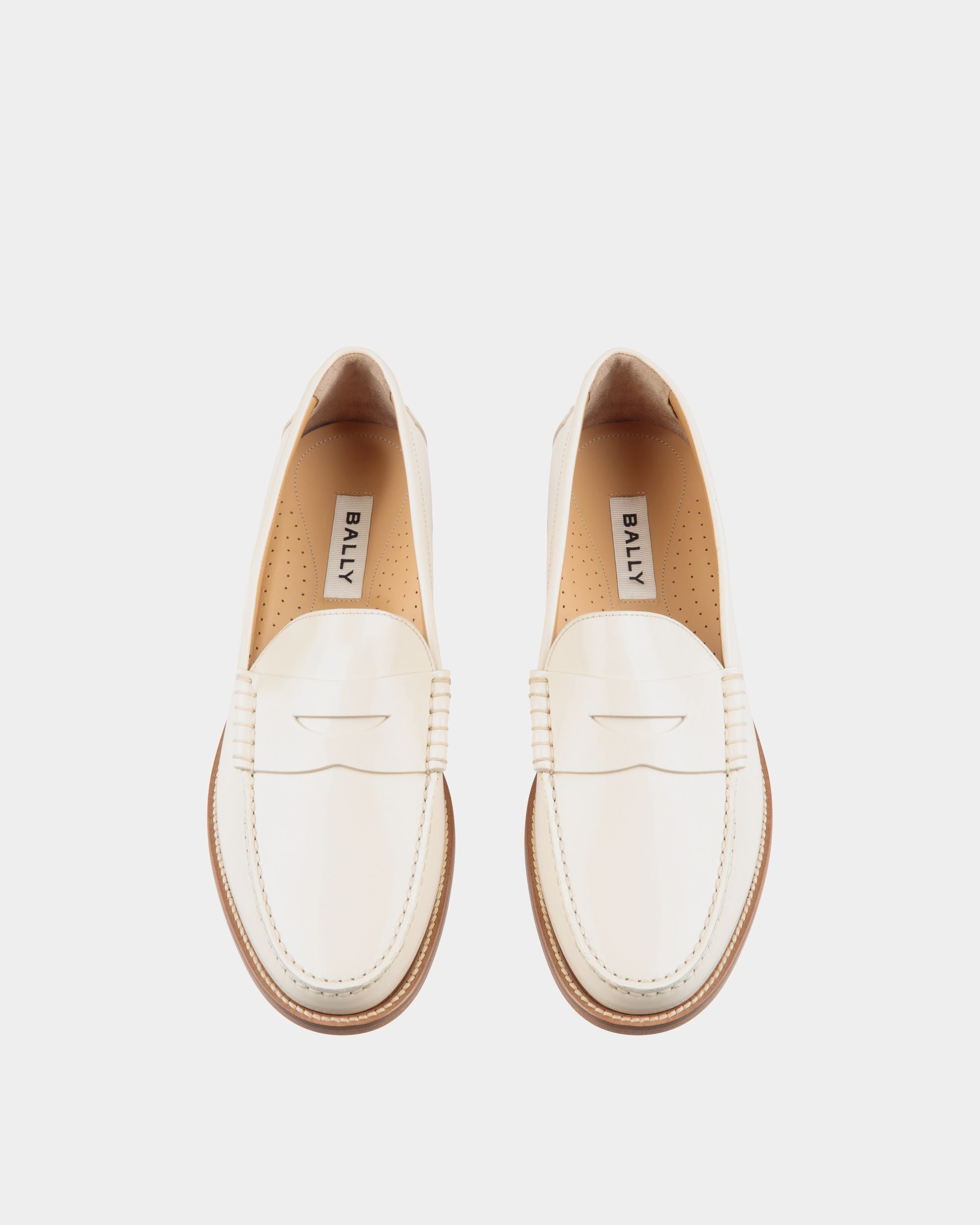 Capitol Moccasin in Ivory Leather - Women's - Bally - 05