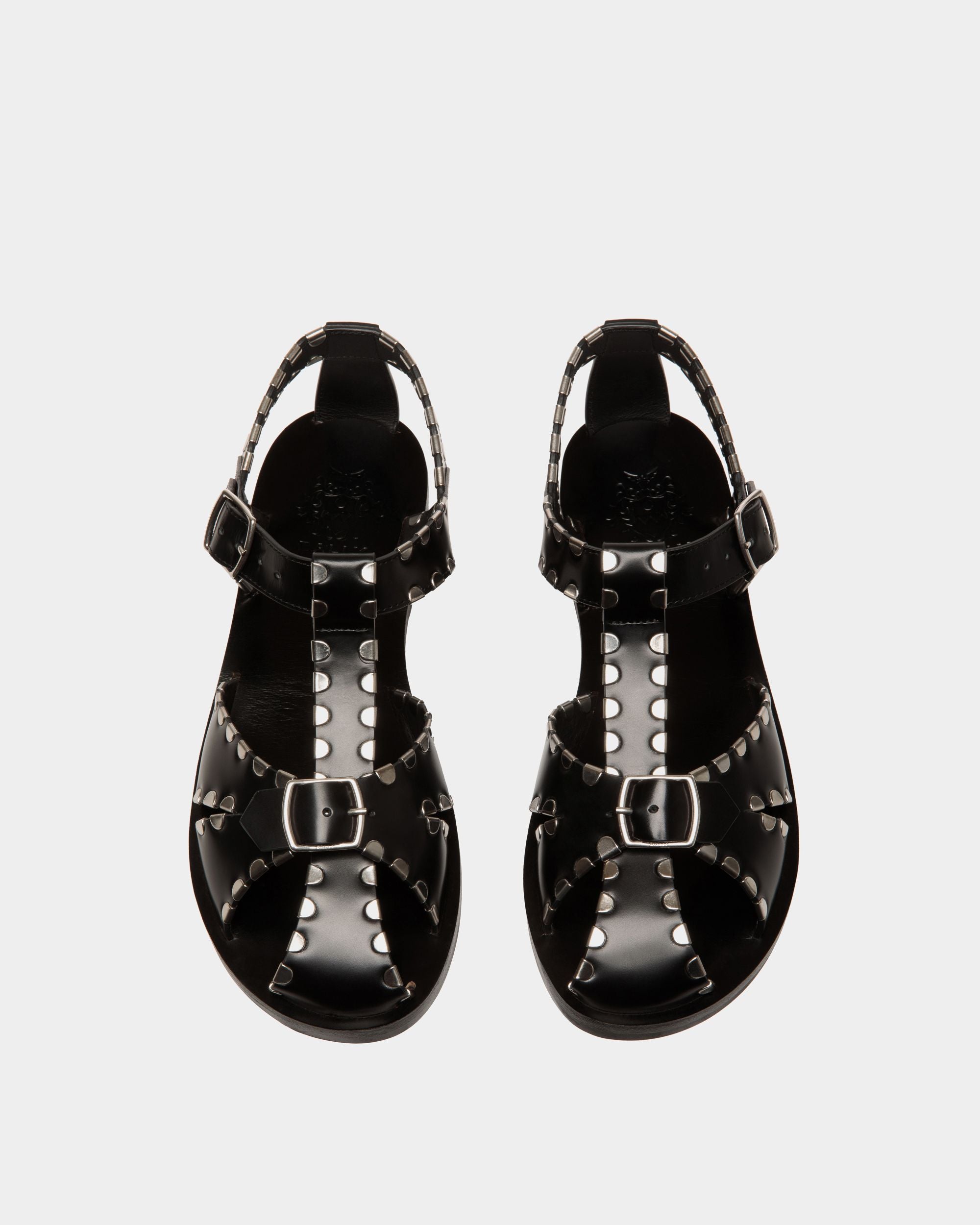 Sandalia Plana Salis De Piel Negra - Mujer - Bally - 05