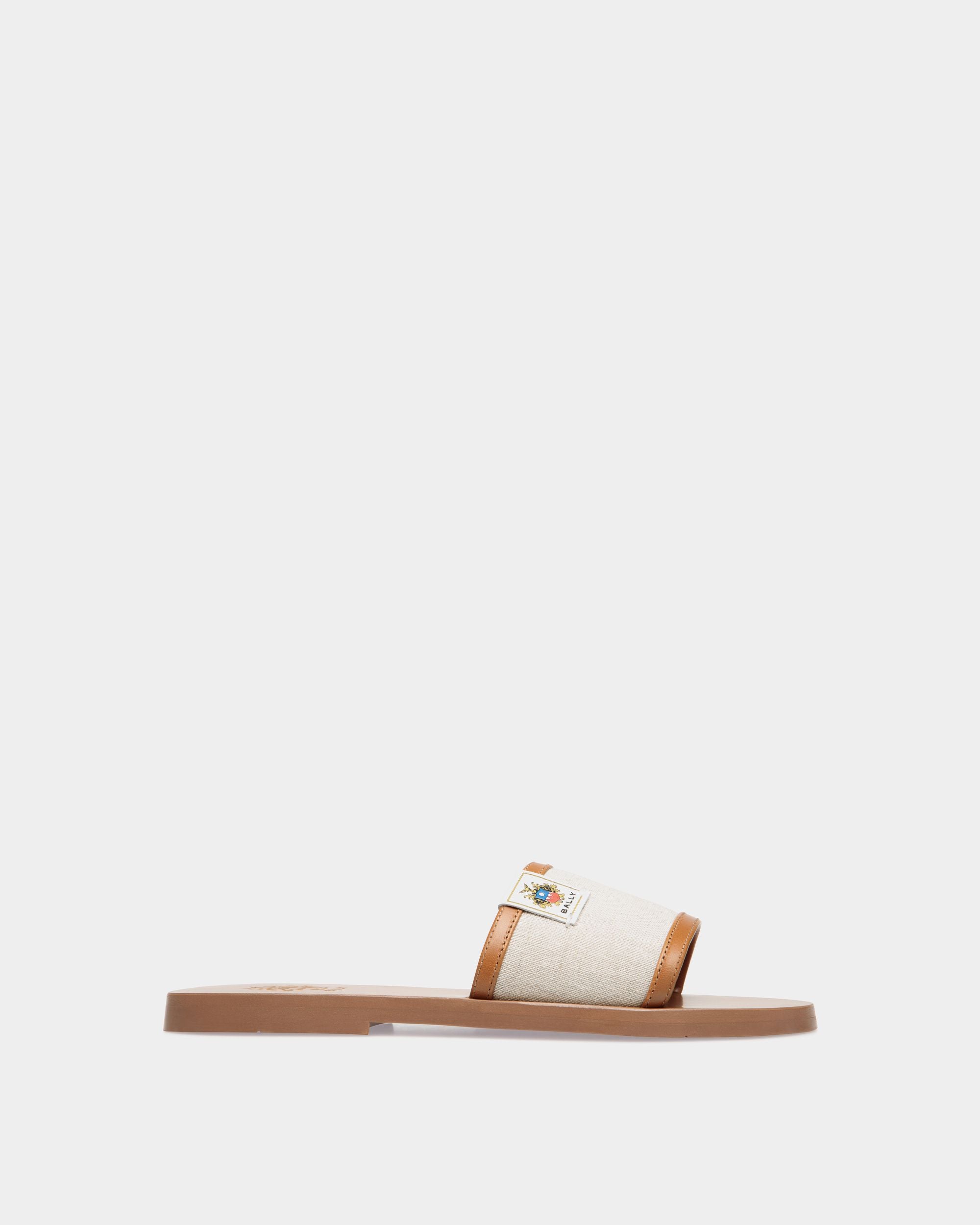Salis Slide Sandal in Ivory Fabric - Mujer - Bally - 01